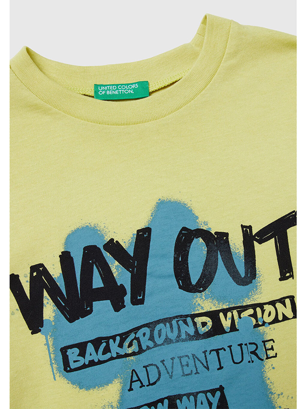 Sarı Erkek Çocuk Hardal Önü Baskılı Bisiklet Yaka Uzun Kollu T-shirt-2