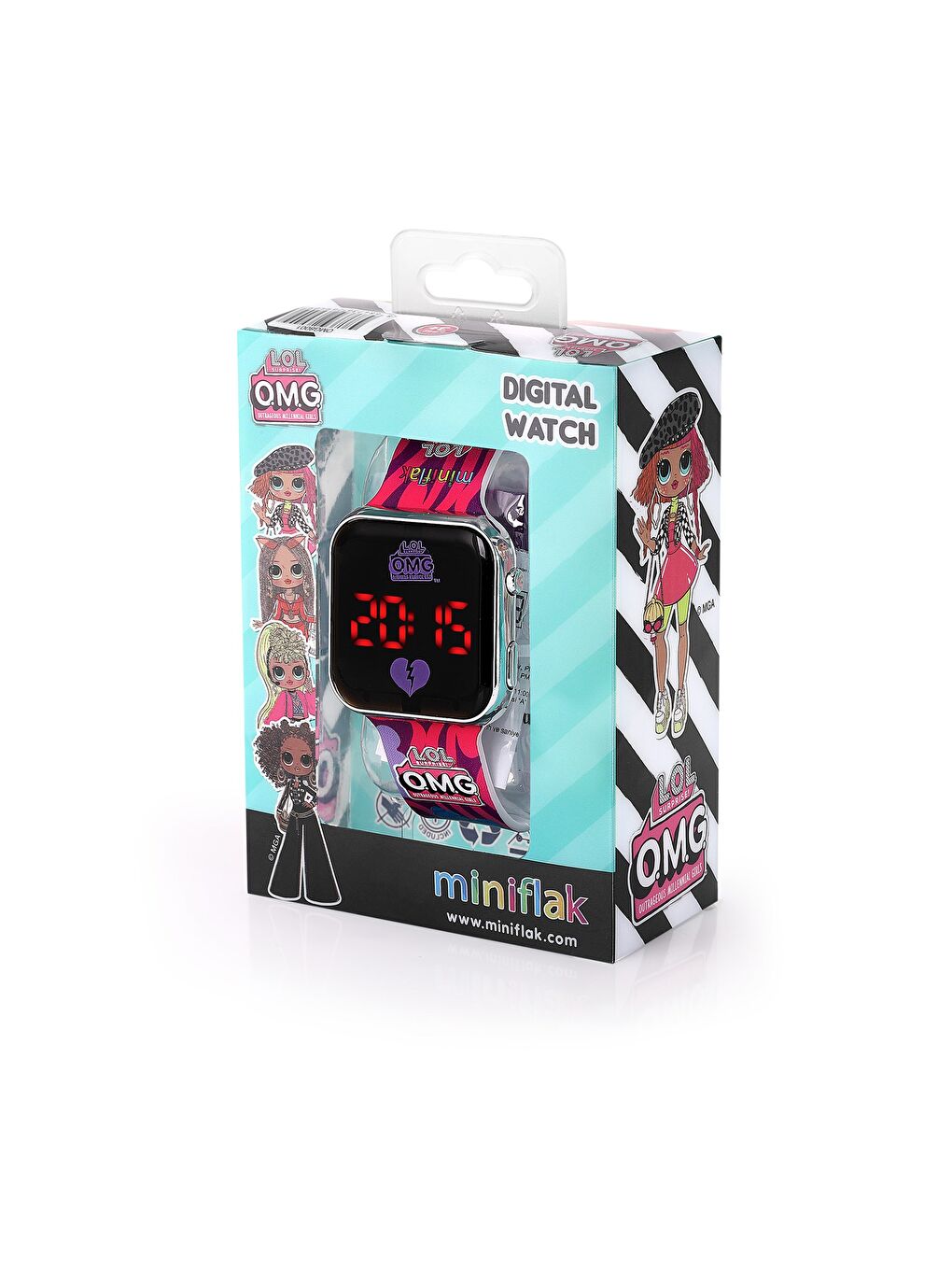 Pembe LOL Surprise! OMG Lisanslı OMG8001 Mor Square Led Çocuk Saati-2