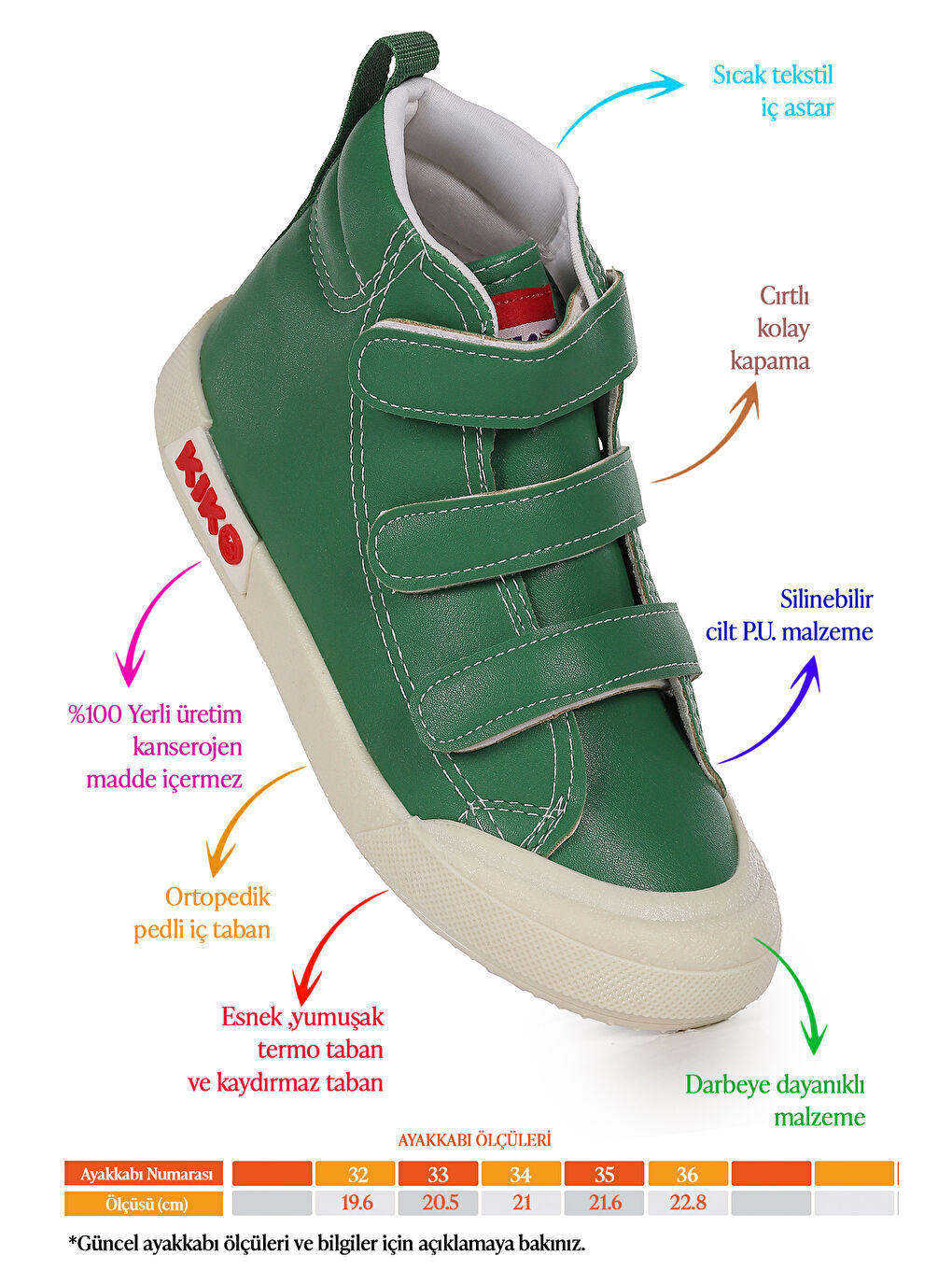 Yeşil Garf Günlük Cırtlı Erkek Çocuk Bot Ayakkabı-1