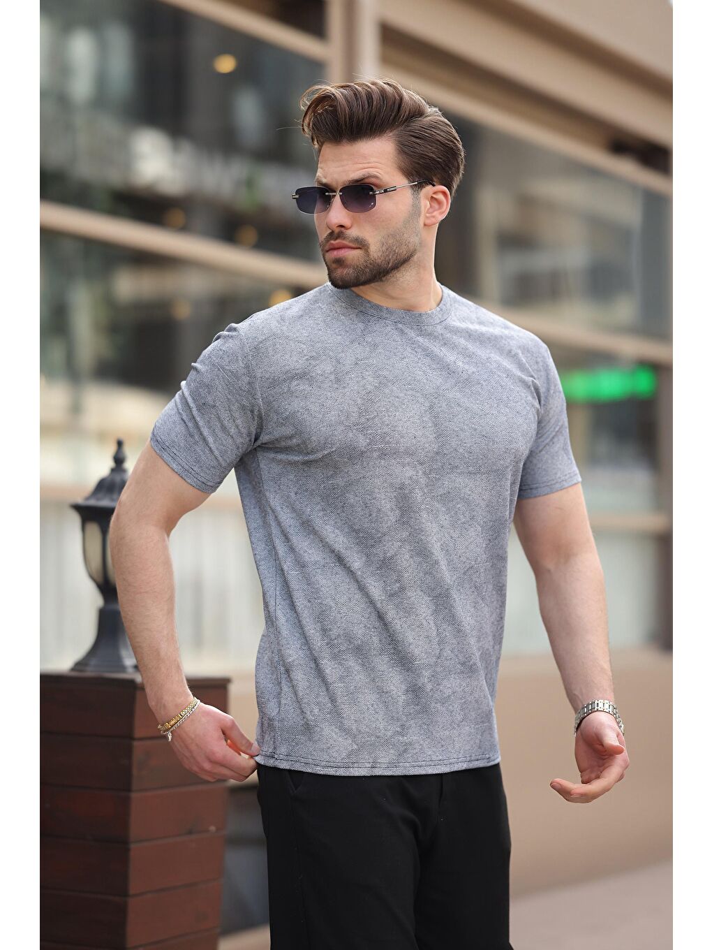 Lacivert Basic Erkek T-Shirt E7131-1