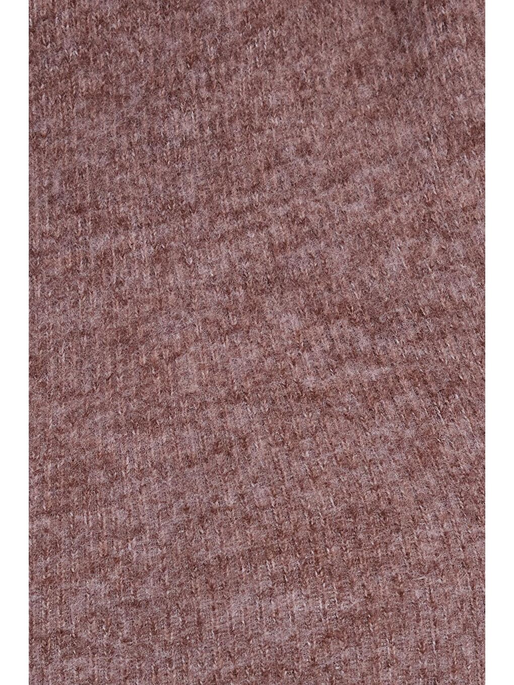 Kadın Slim Fit Dar Kesim Bisiklet Yaka Kahverengi Elbise-5