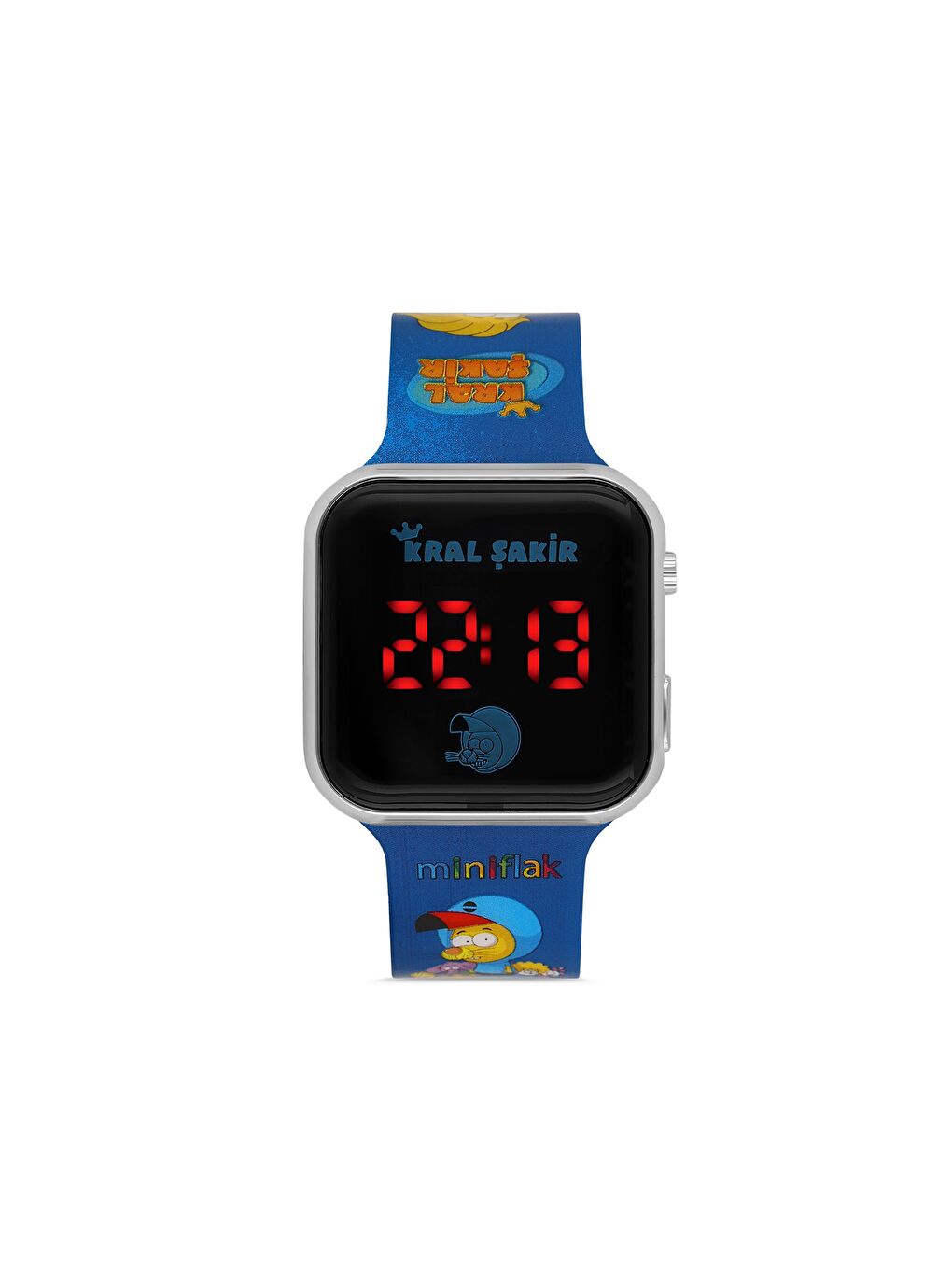 Kral Şakir Lisanslı KS8001 Mavi Square Led Çocuk Saati