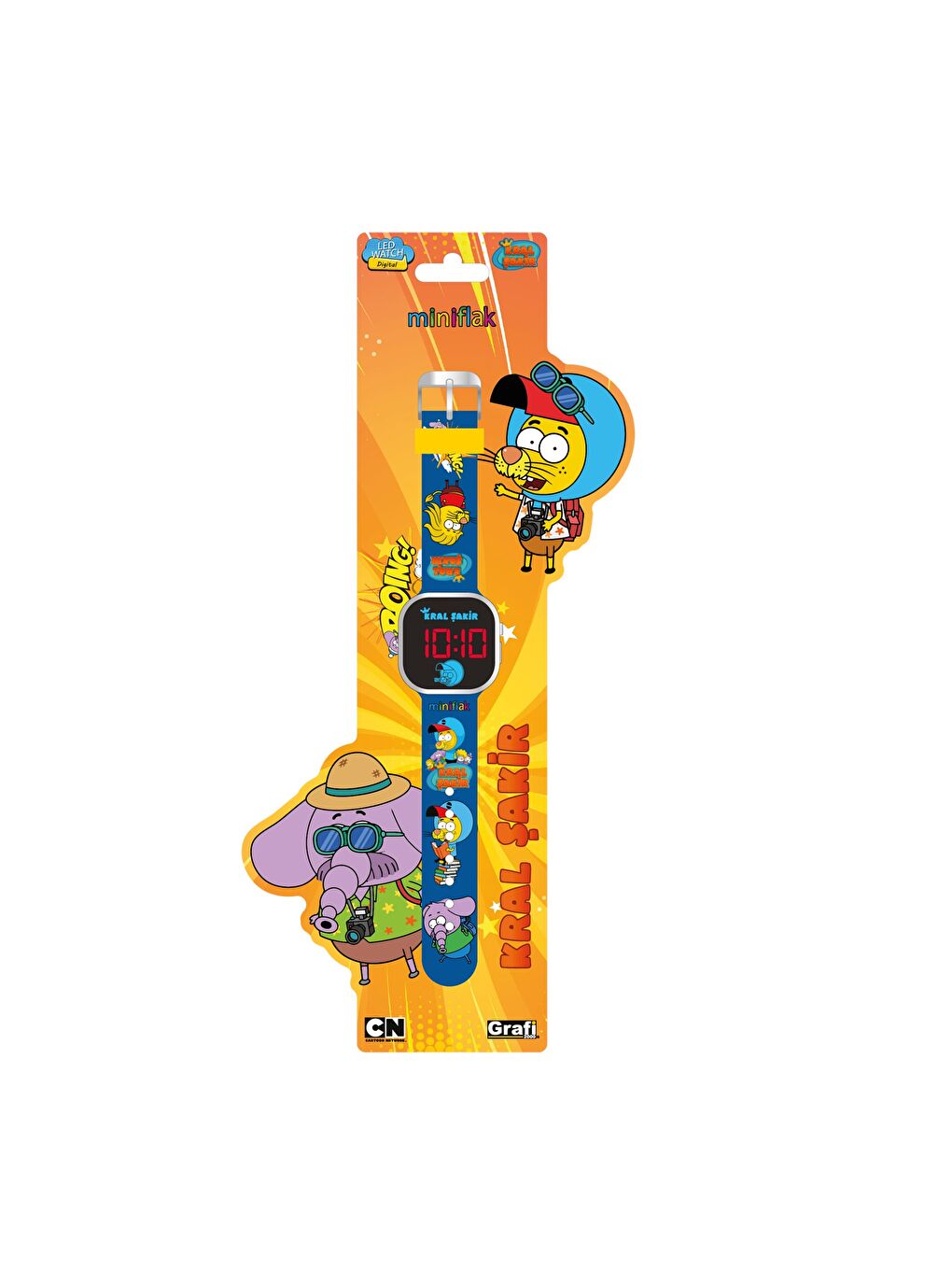 Kral Şakir Lisanslı KS8001 Mavi Square Led Çocuk Saati-1