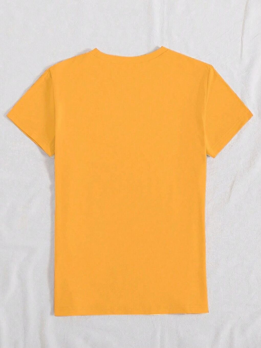 Kadın Sarı Papatya Baskı Regular Fit Tişört-1