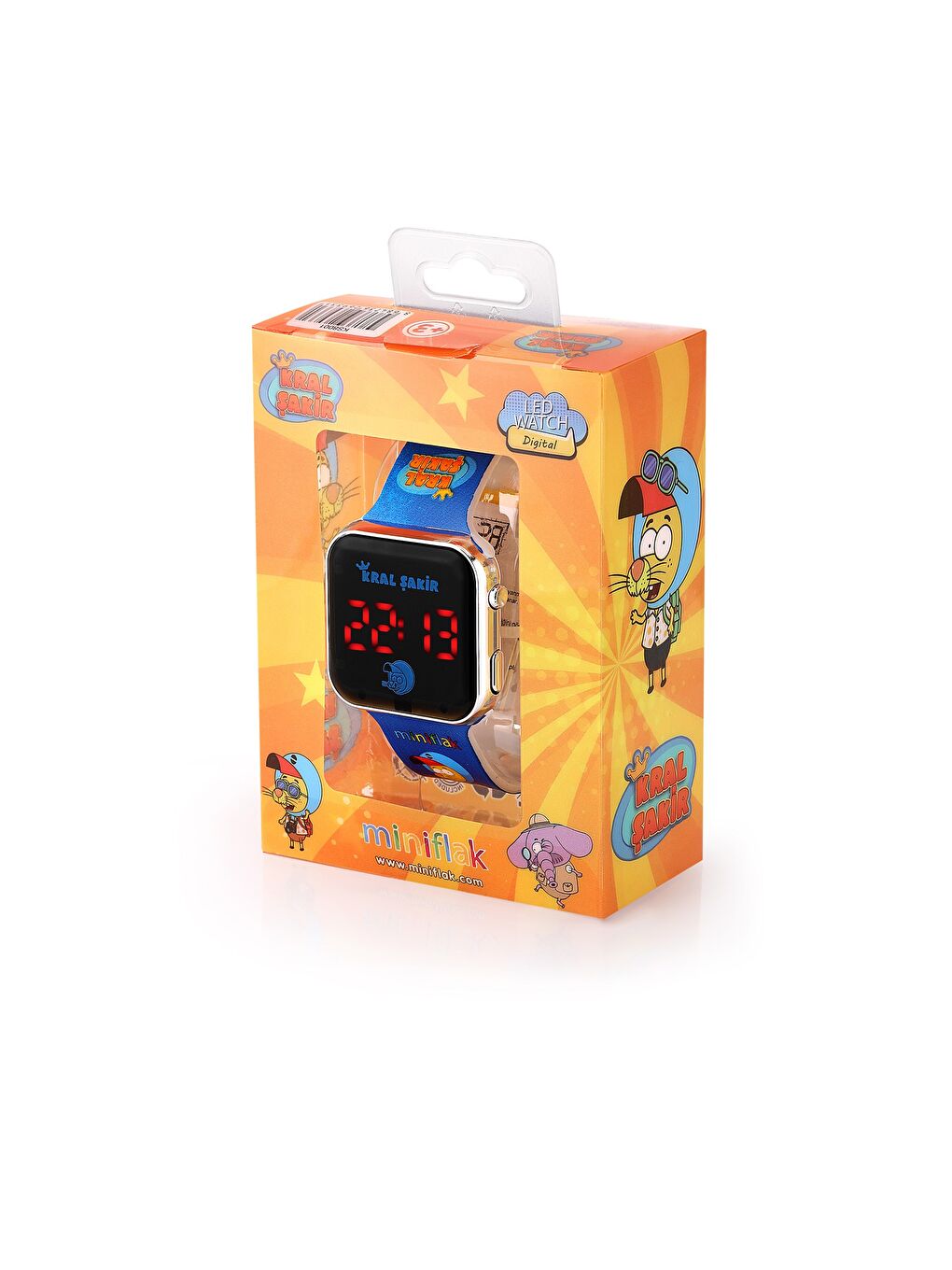 Kral Şakir Lisanslı KS8001 Mavi Square Led Çocuk Saati-2