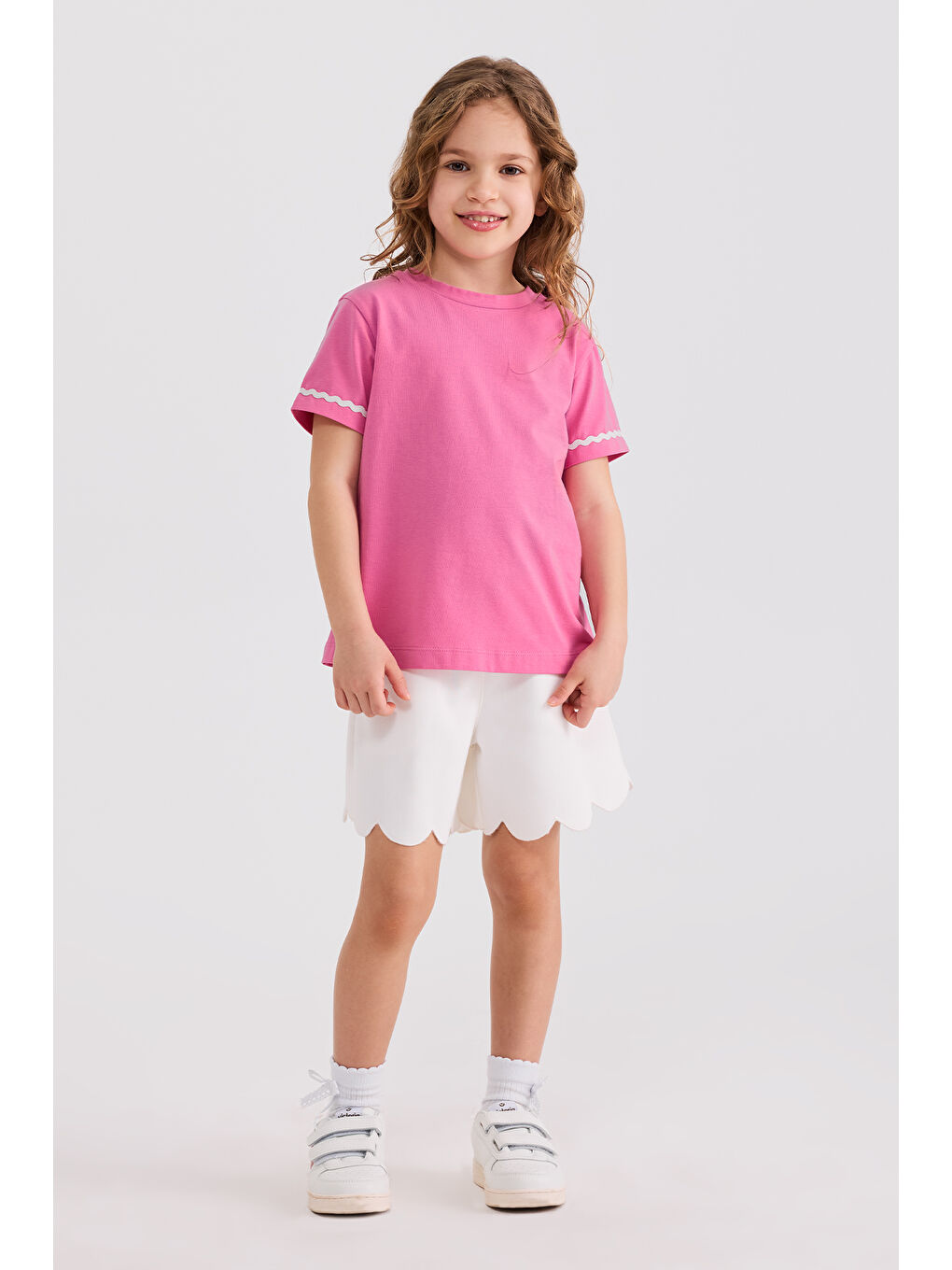 Kız Çocuk Kısa Kollu Pembe Tişört
