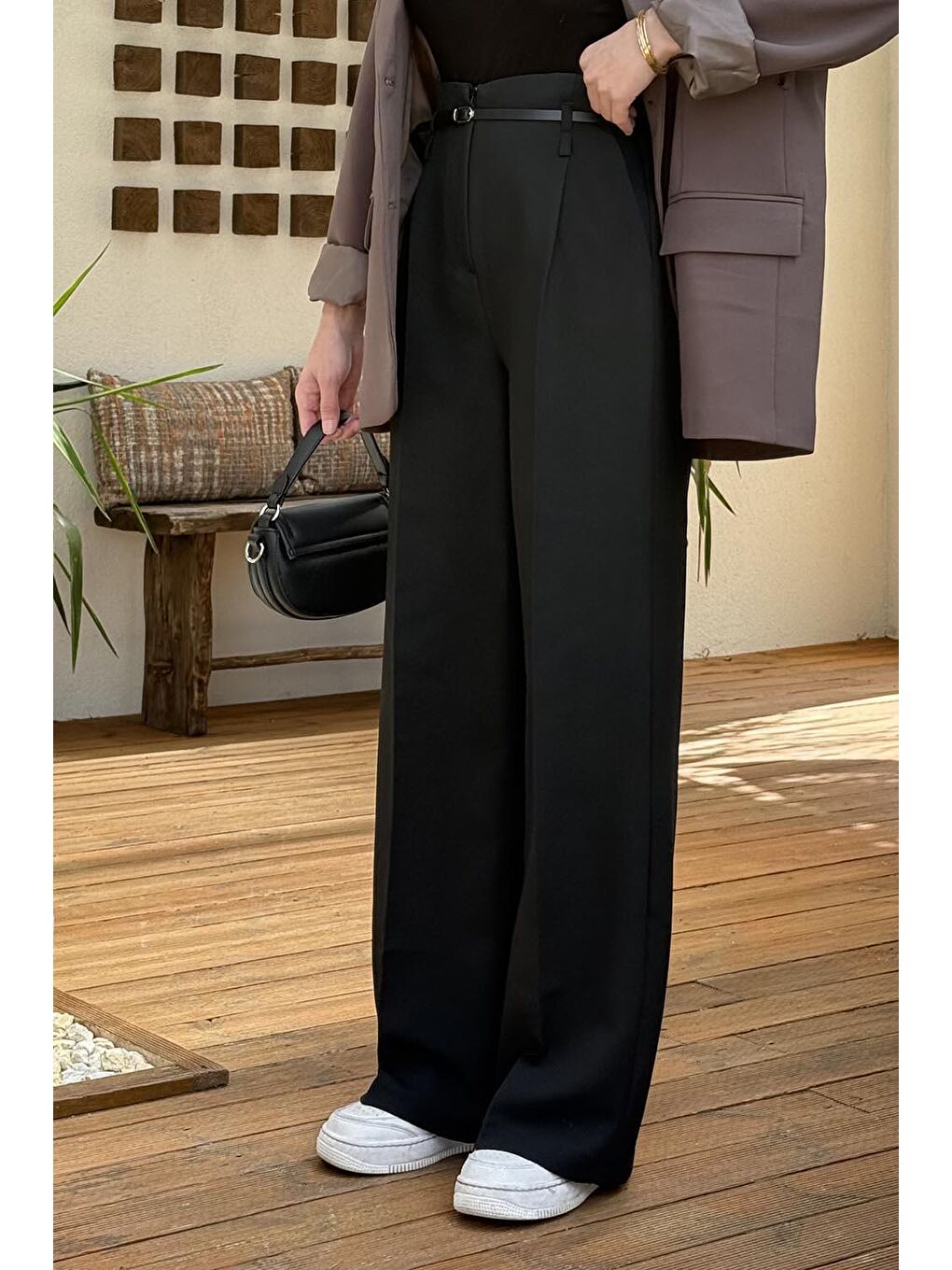 Yüksek Bel Pantolon Siyah-3