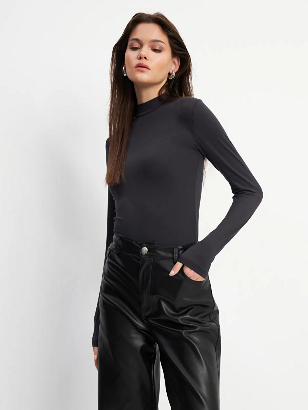 Kadın Antrasit Bluz-2