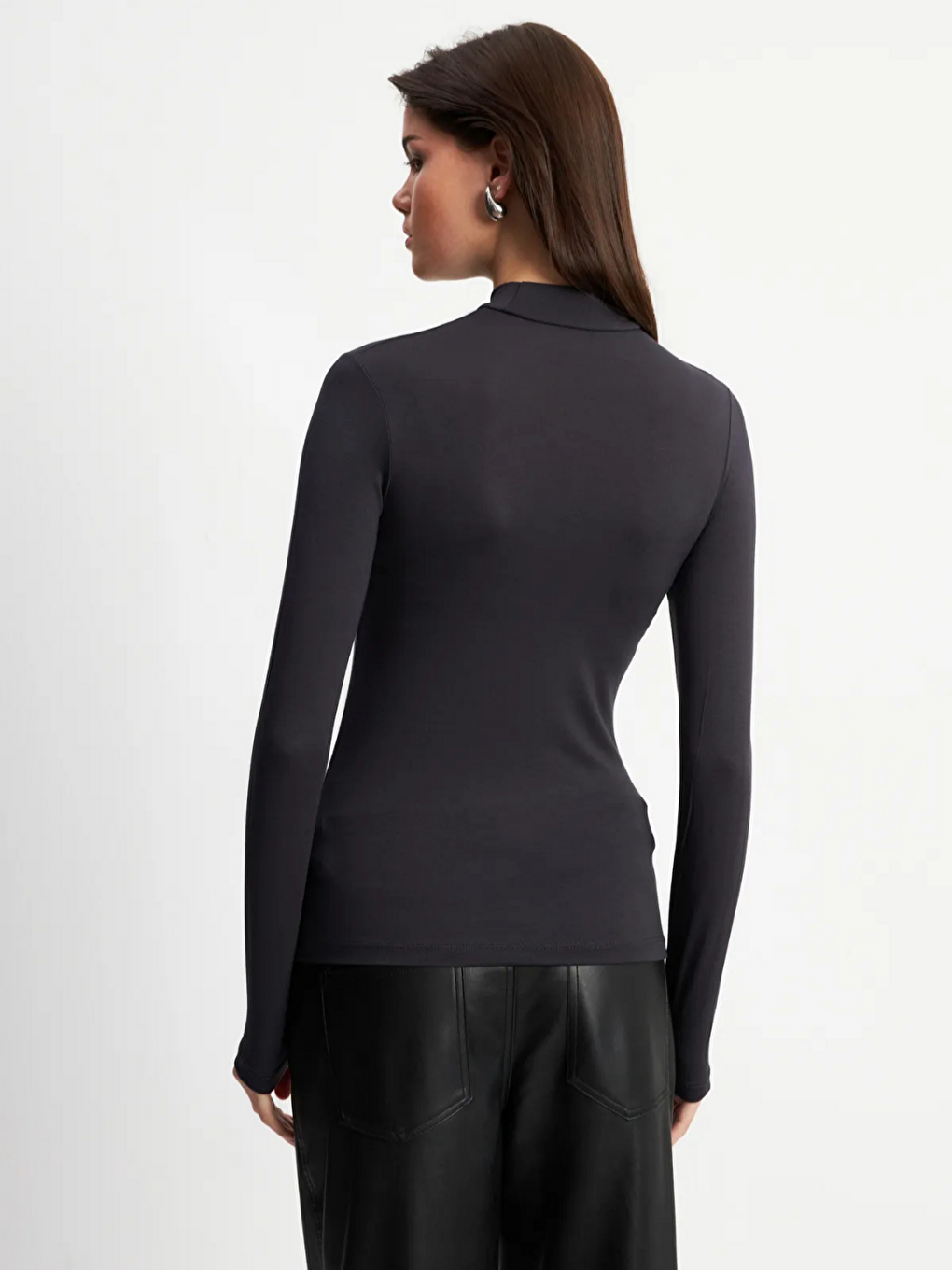 Kadın Antrasit Bluz-5