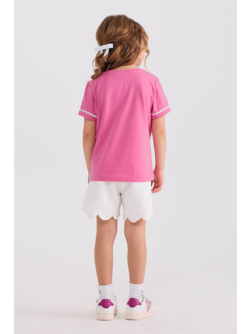 Kız Çocuk Kısa Kollu Pembe Tişört-6