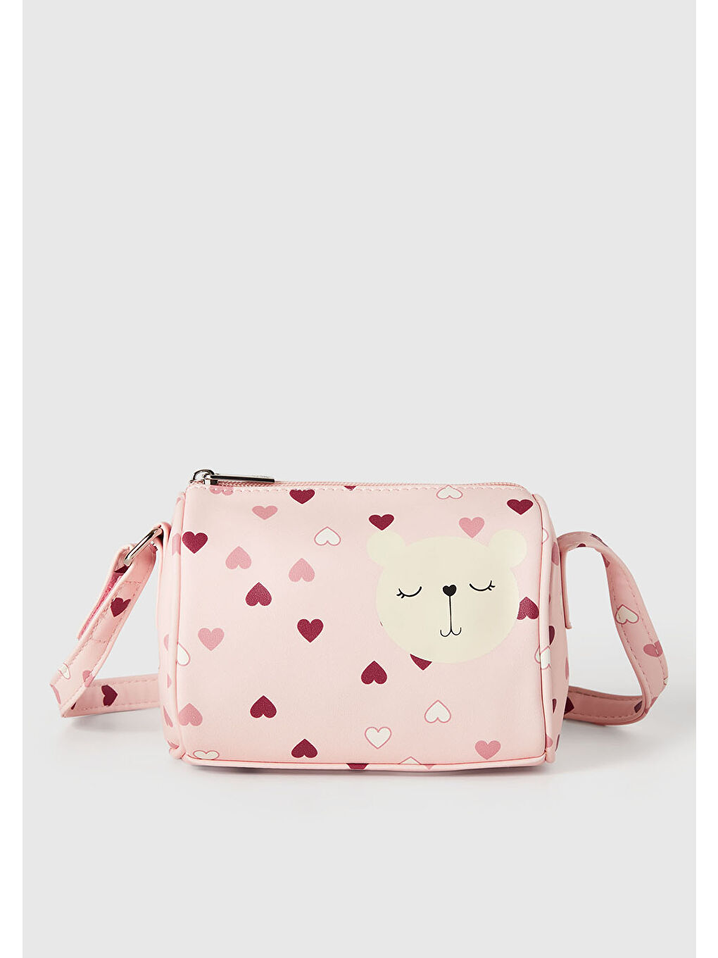 Kız Çocuk Toz Pembe Karakter Baskılı Deri Efektli Çanta