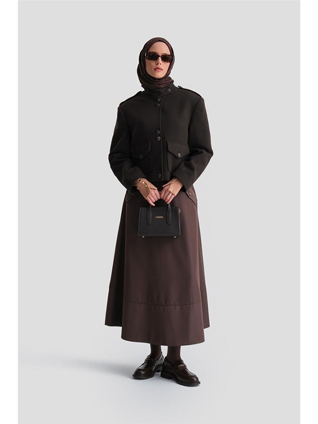 Apoletli Ceket 24K5713 Kahverengi-3