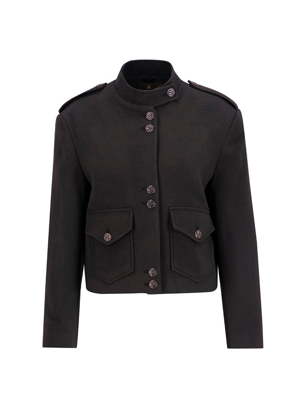 Apoletli Ceket 24K5713 Kahverengi-6