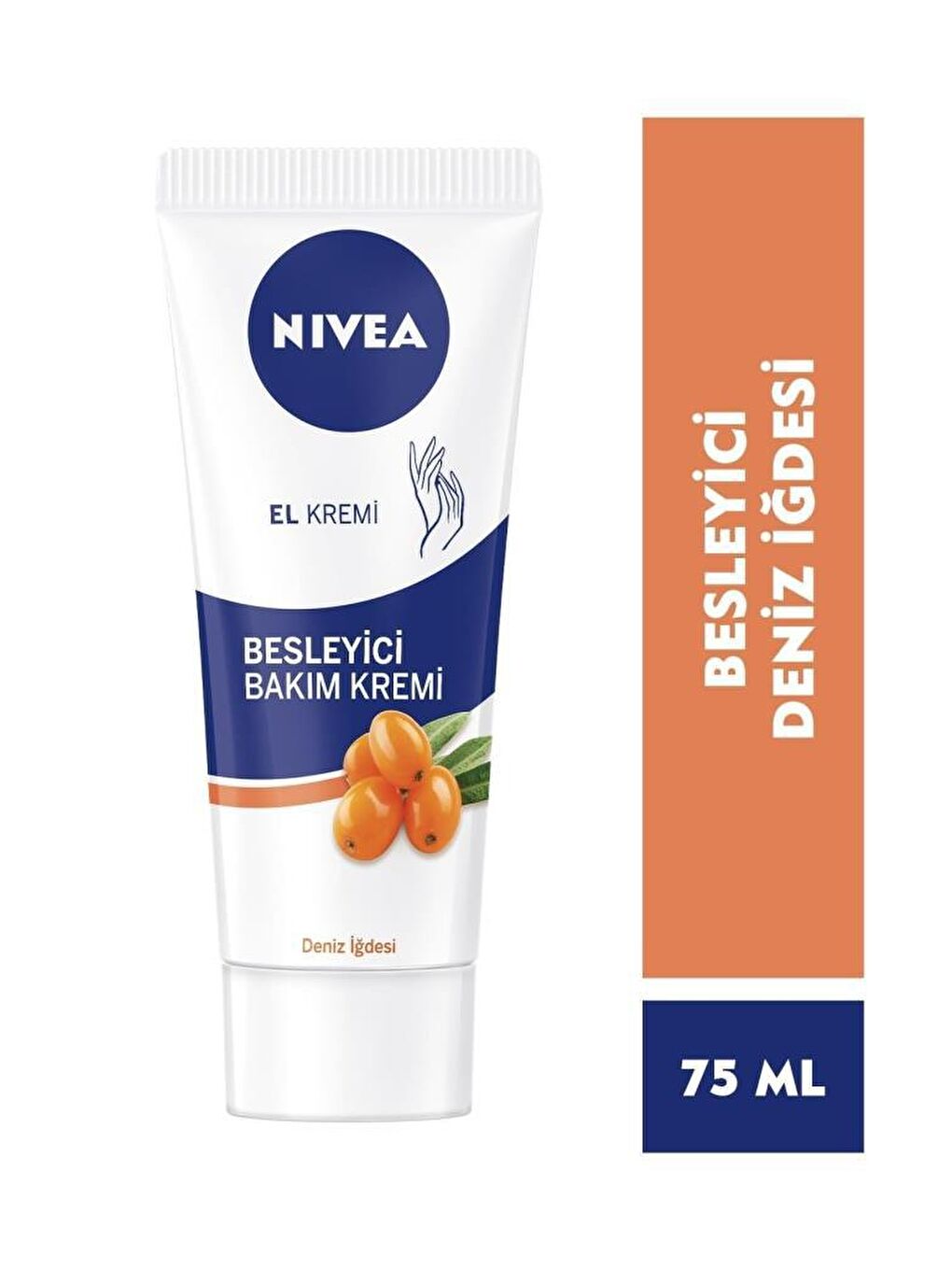 NIVEA Şeffaf Besleyici Bakım Deniz İğdesi El Kremi 75 ml, E Vitamini