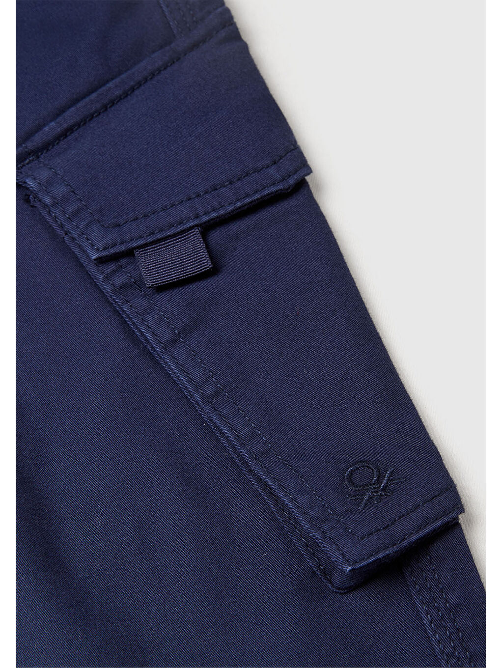 Erkek Çocuk Lacivert Logo Detaylı Büzgü İpli Streç Gabardin Kargo Pantolon-2