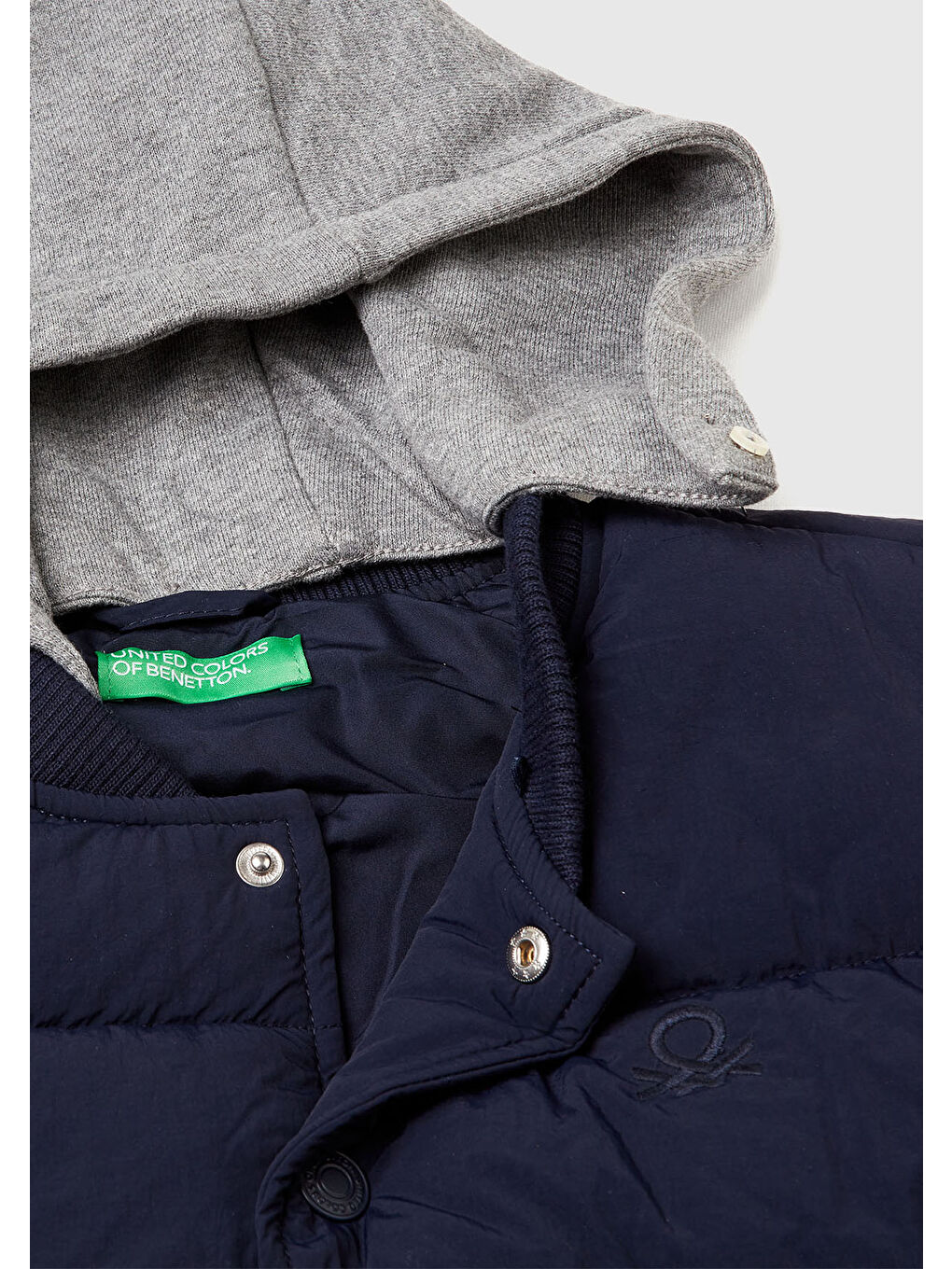 Erkek Çocuk Lacivert Logo Detaylı Nervürlü Çıkarılabilir Kapüşonlu Dolgulu Yelek-2