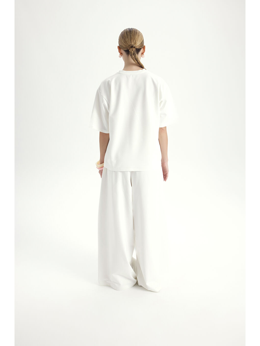 Bruges Oversize Ekru T-Shirt Eşofman Takım-4