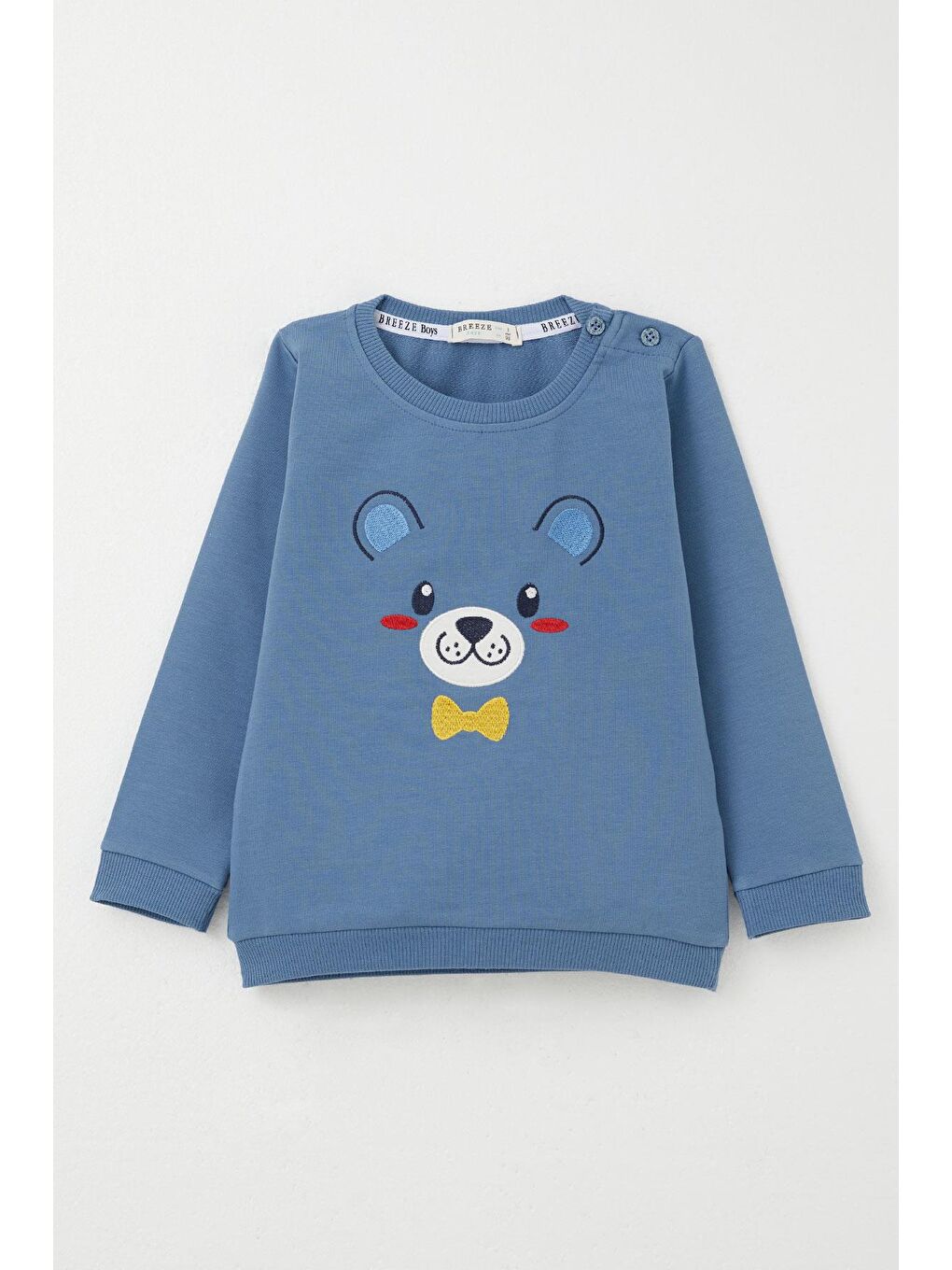 Erkek Bebek Eşofman Takım Mutlu Köpekçik Nakışlı İndigo (9 Ay-3 Yaş)-1