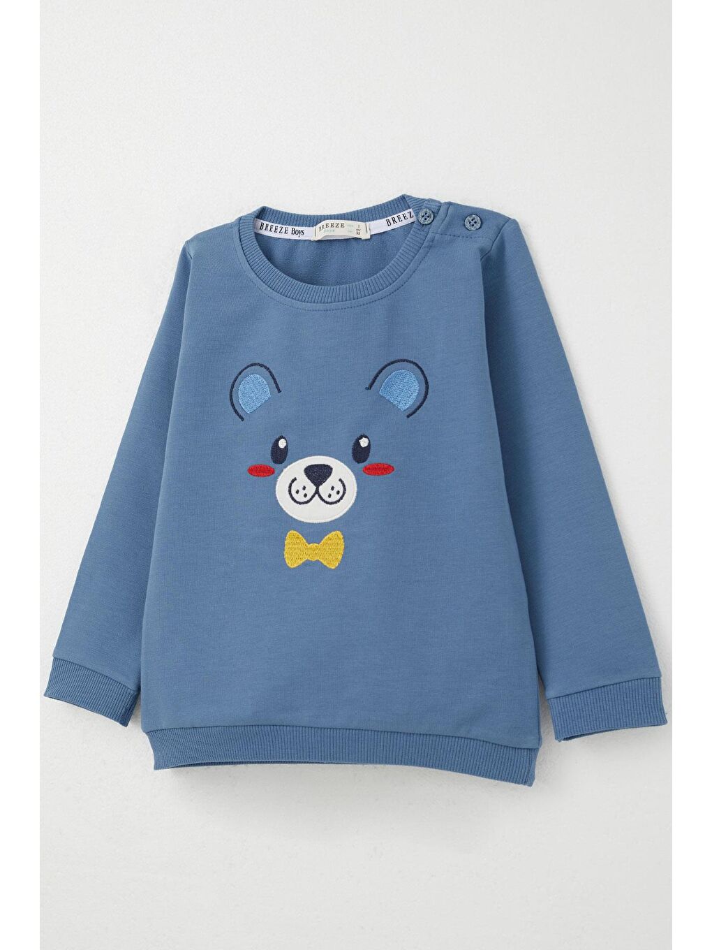 Erkek Bebek Eşofman Takım Mutlu Köpekçik Nakışlı İndigo (9 Ay-3 Yaş)-5