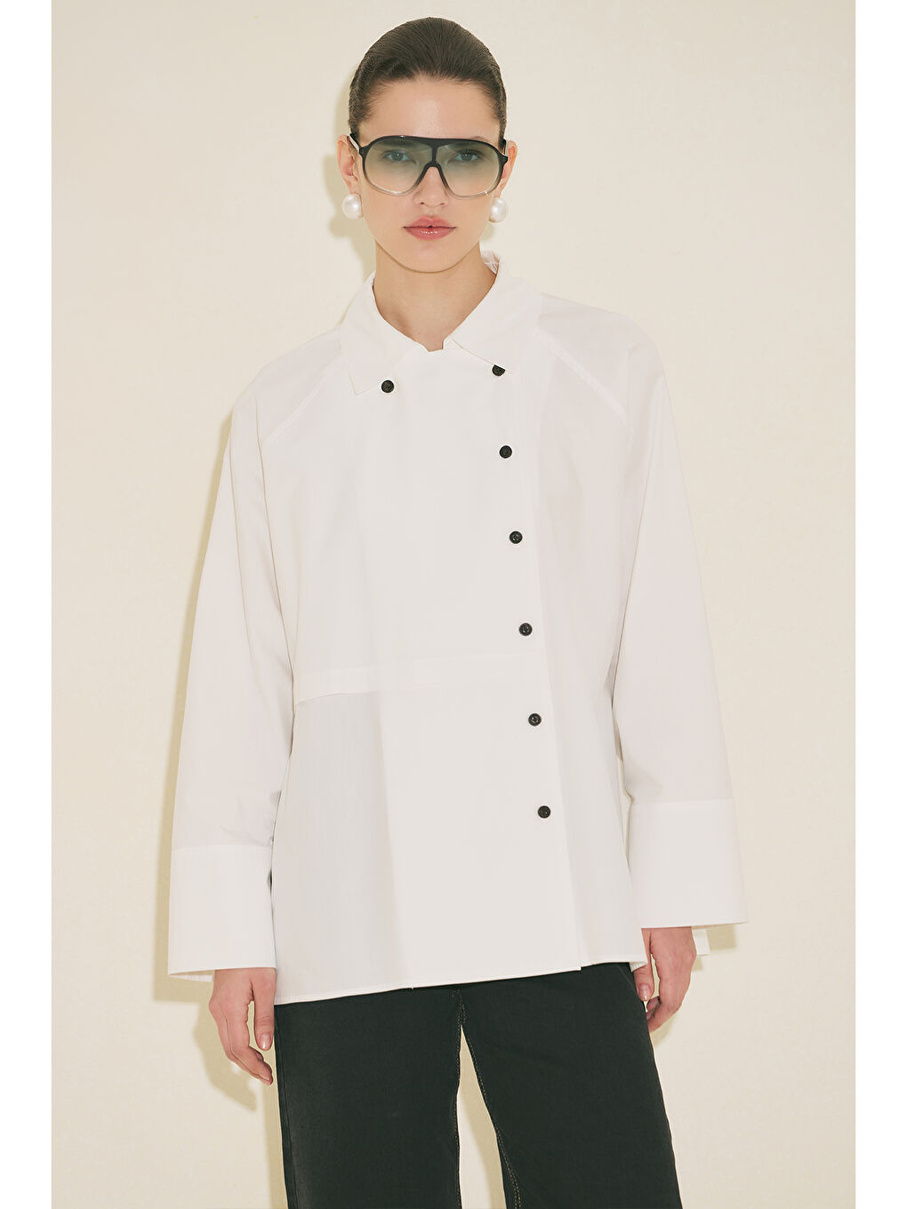 Mılo Kruvaze Kapama Gömlek Ekru-2