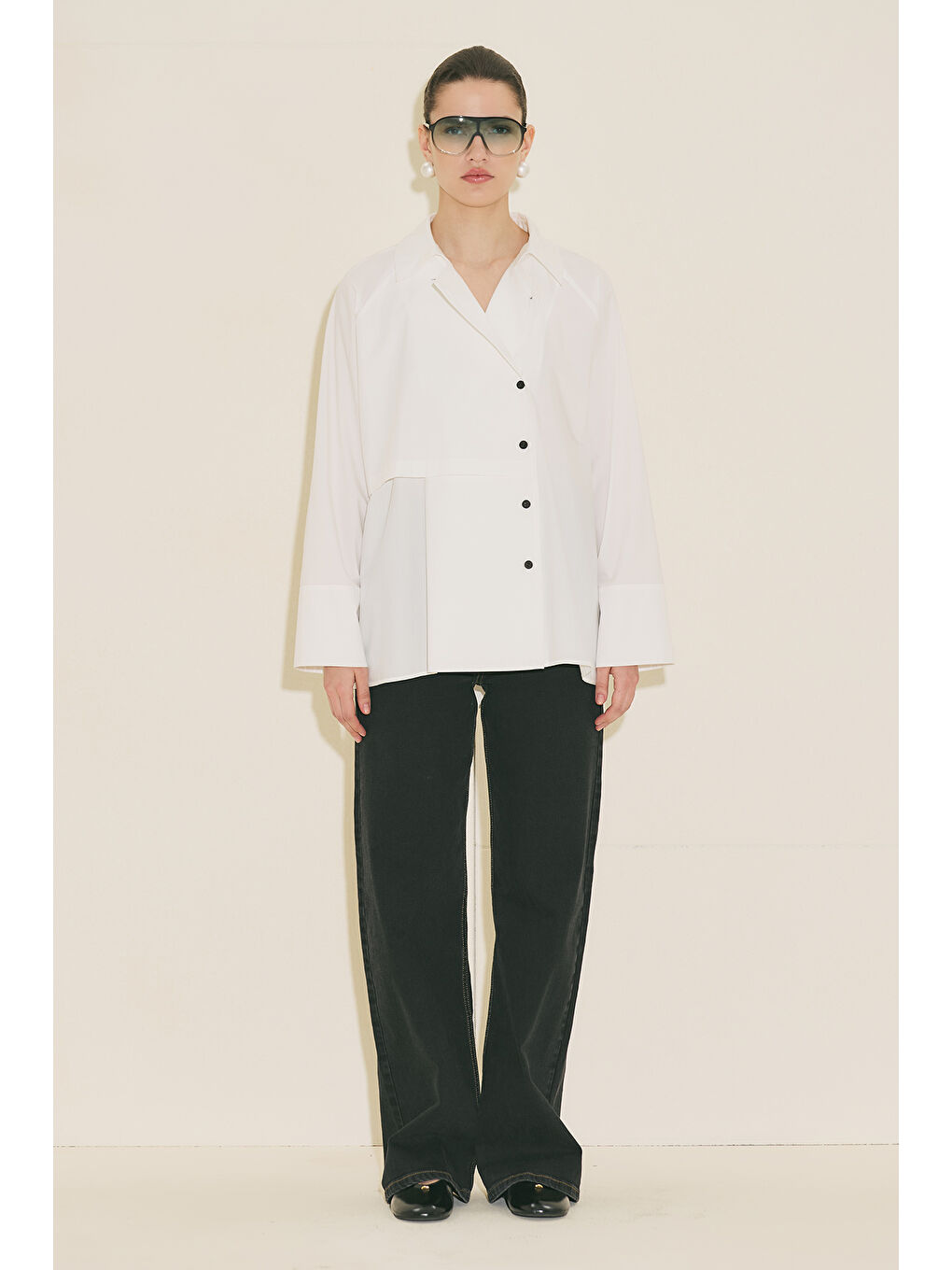 Mılo Kruvaze Kapama Gömlek Ekru-4