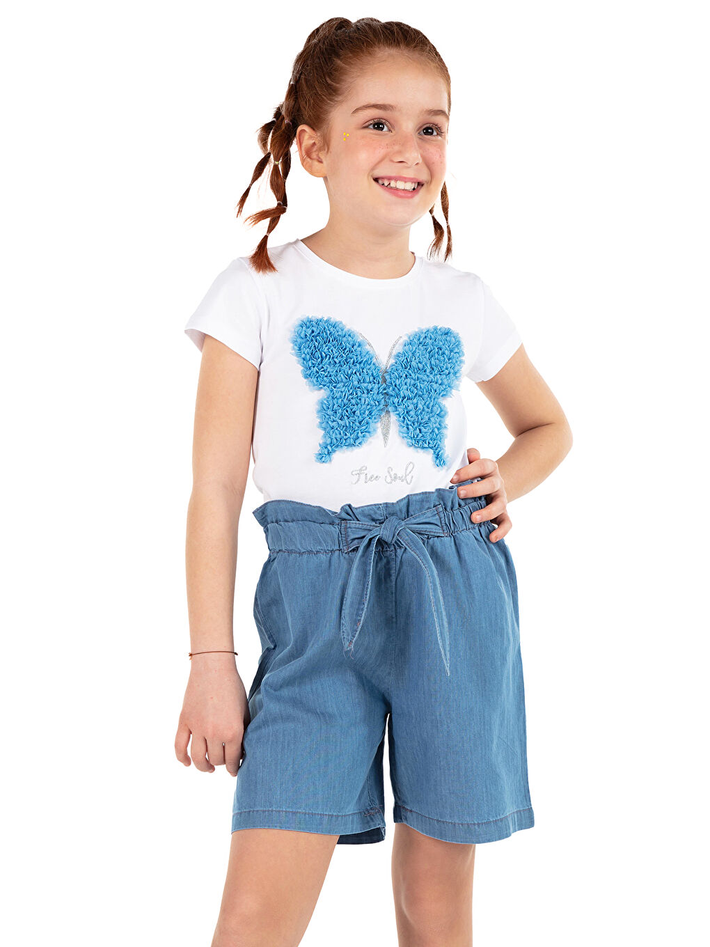 Girls Kız Çocuk Şort 6-9 Yaş Mavi