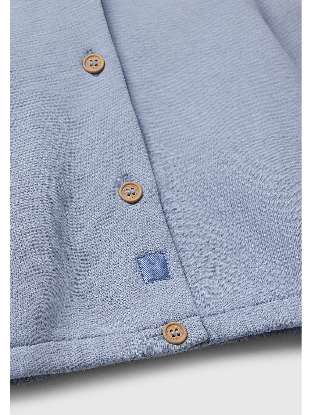 Bebek Mavi Arkası Yazı Baskılı Logo Etiketli Kapüşonlu Sweatshirt-3