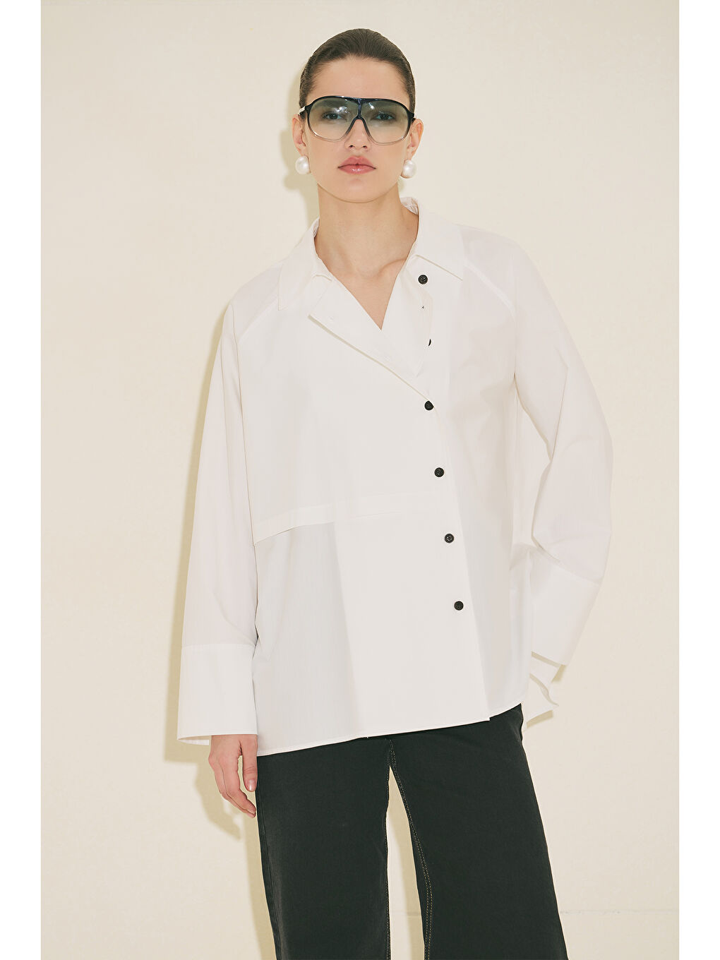 Mılo Kruvaze Kapama Gömlek Ekru-6