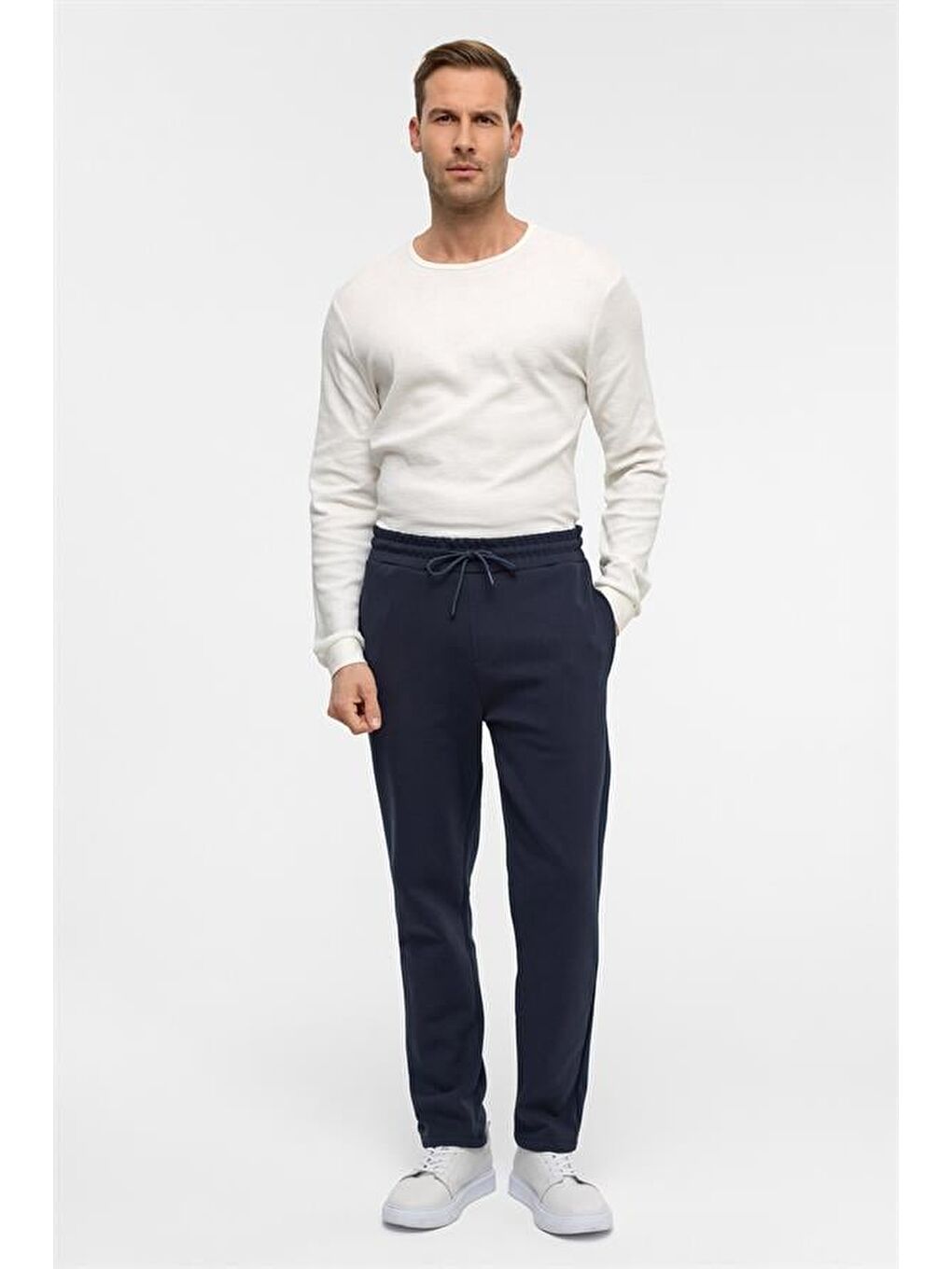 Lacivert Regular Düz Jogger Pantolon