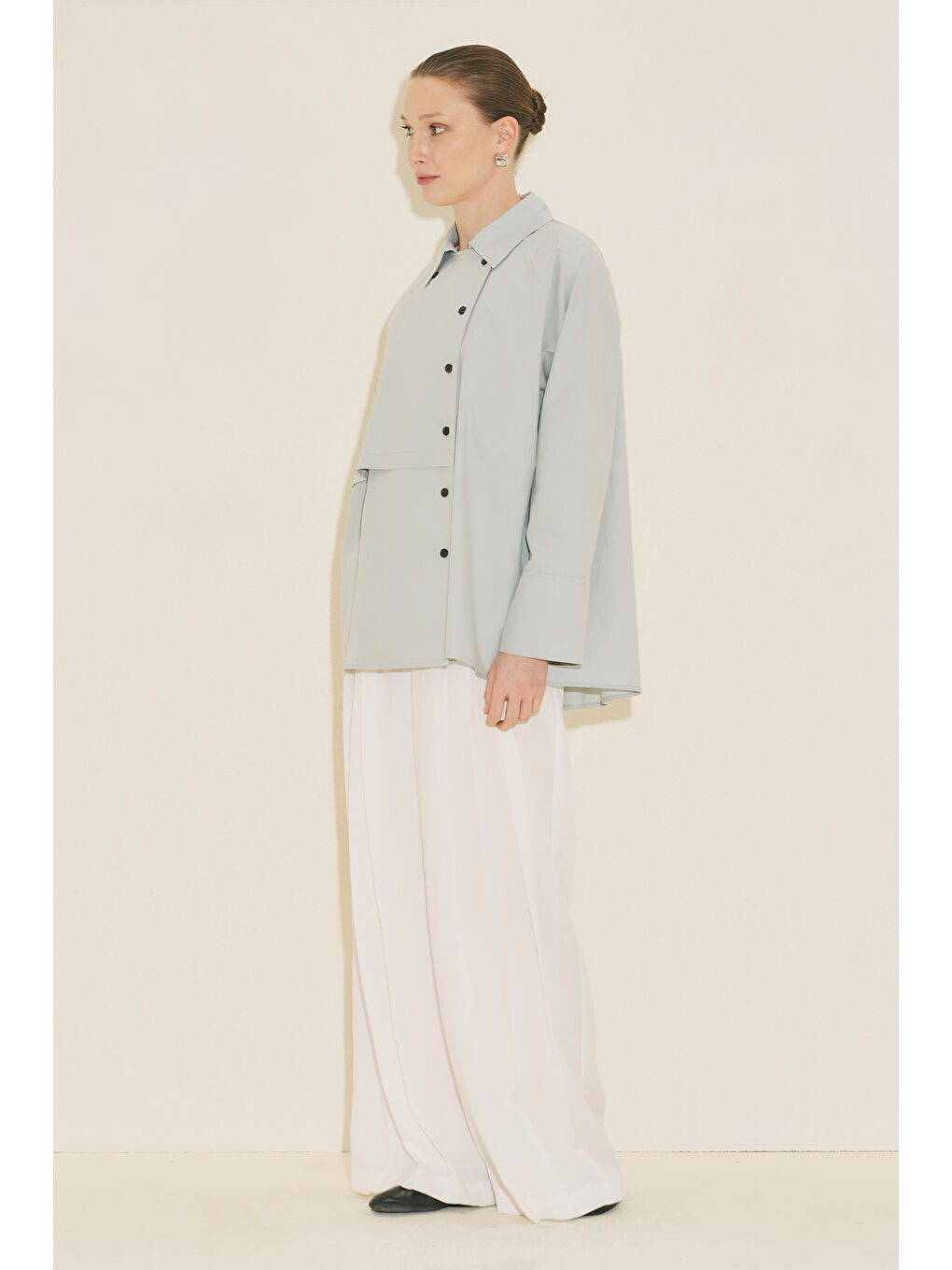 Mılo Kruvaze Kapama Gömlek Mavi-1