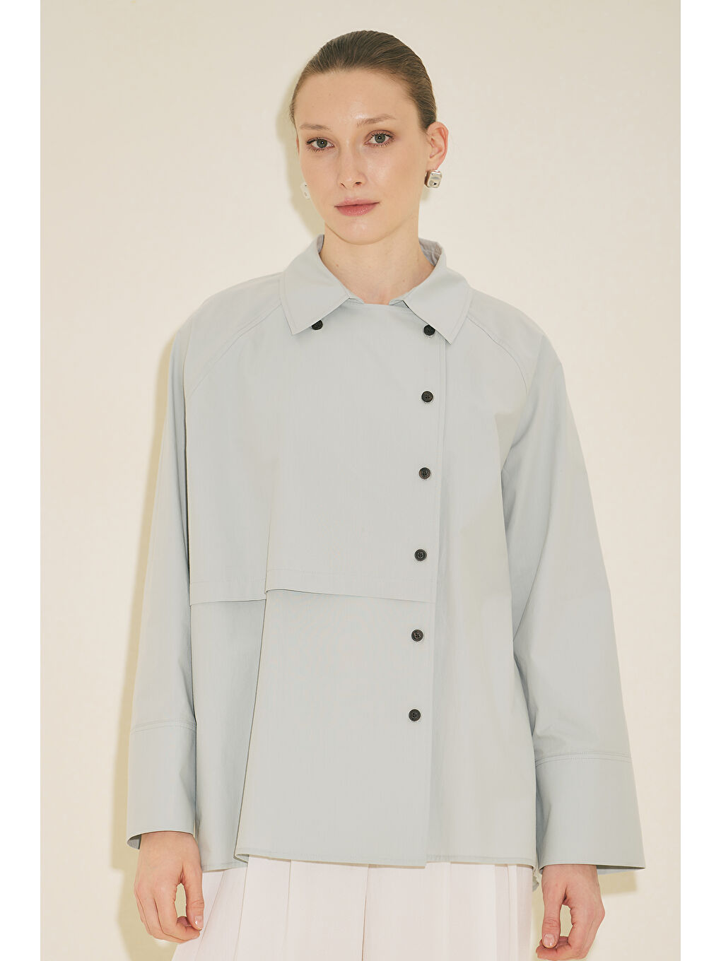 Mılo Kruvaze Kapama Gömlek Mavi-2