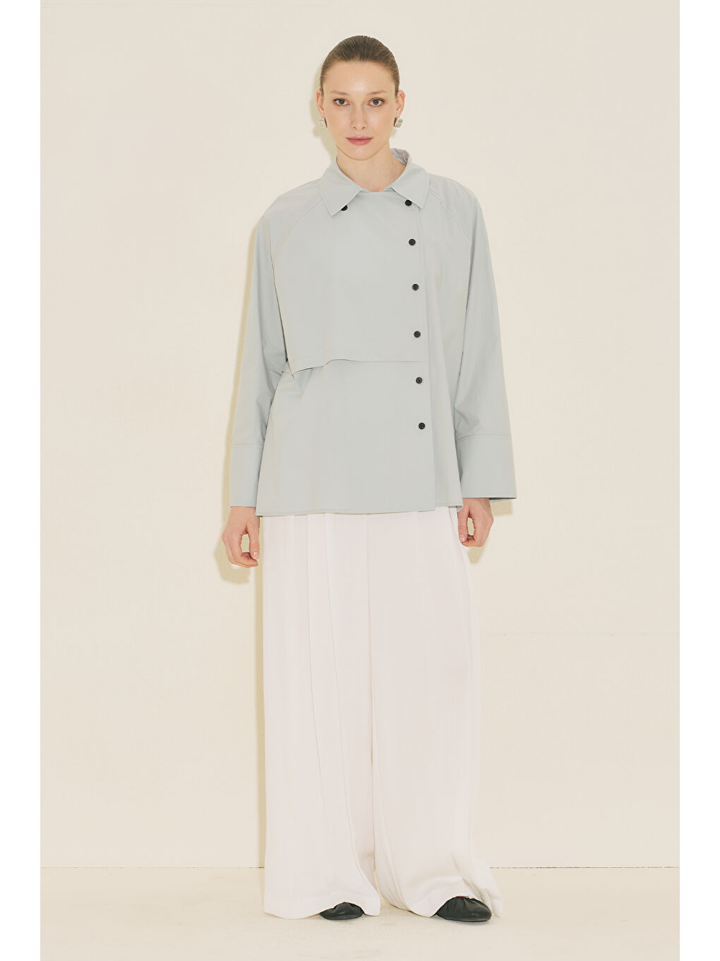 Mılo Kruvaze Kapama Gömlek Mavi-7