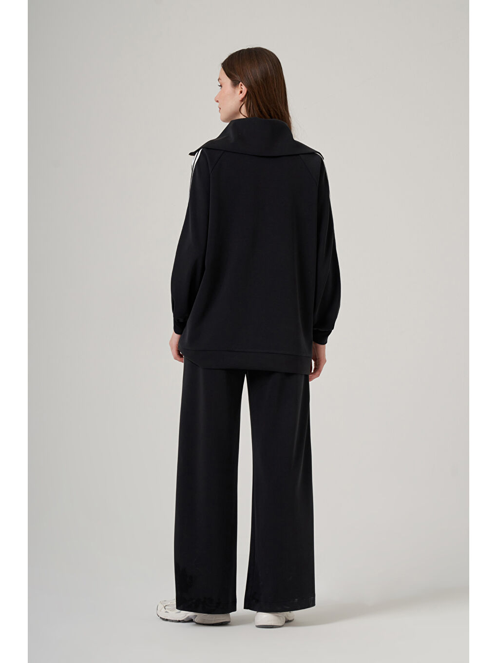 Şerit Detay Tunik Pantolon Takım 1093 Siyah-2