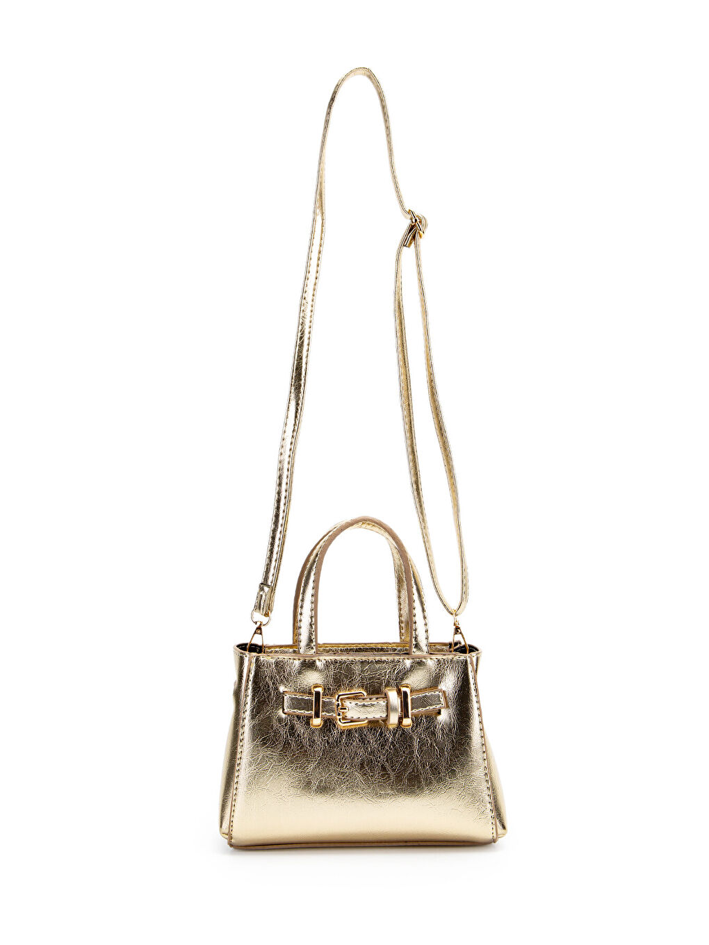 Sarı Kemer Detaylı Mini Nadia Kadın Çapraz Çanta Gold