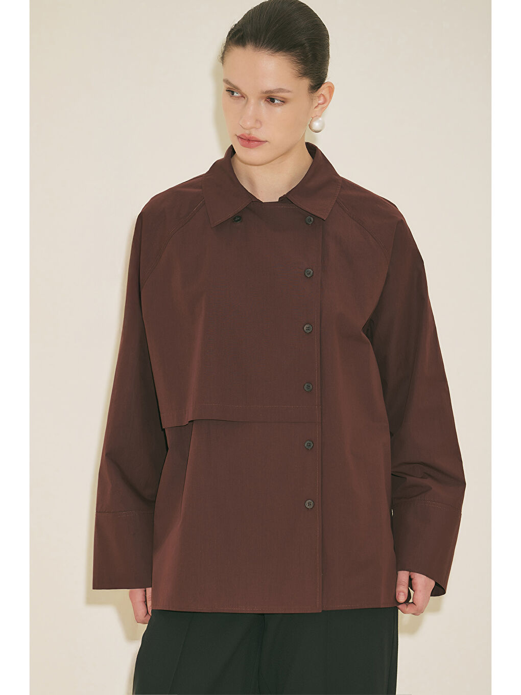 Mılo Kruvaze Kapama Gömlek Bordo-5