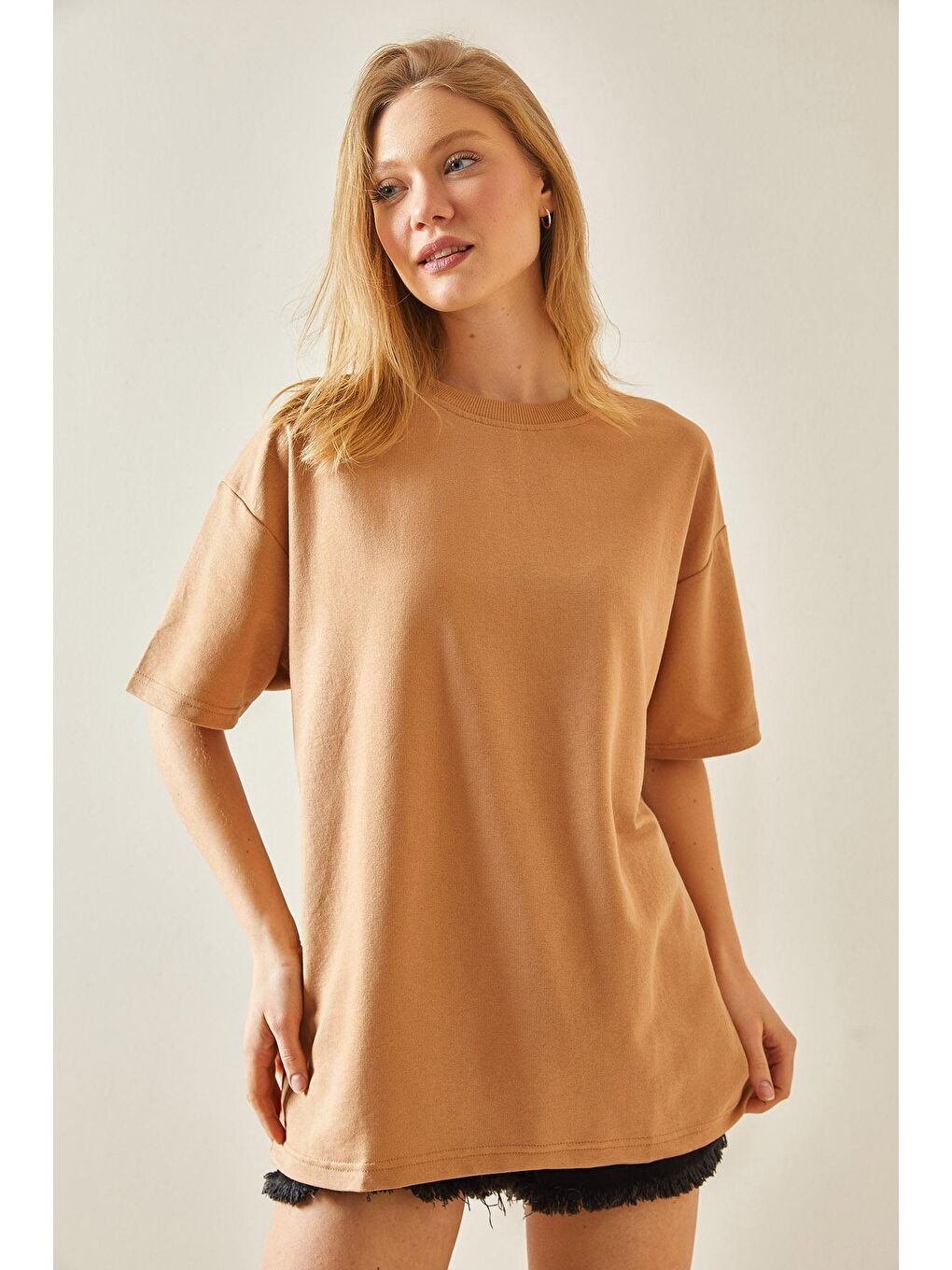 XHAN Taba Oversize Basic T-Shirt 3YXK1-47087-30 - 1