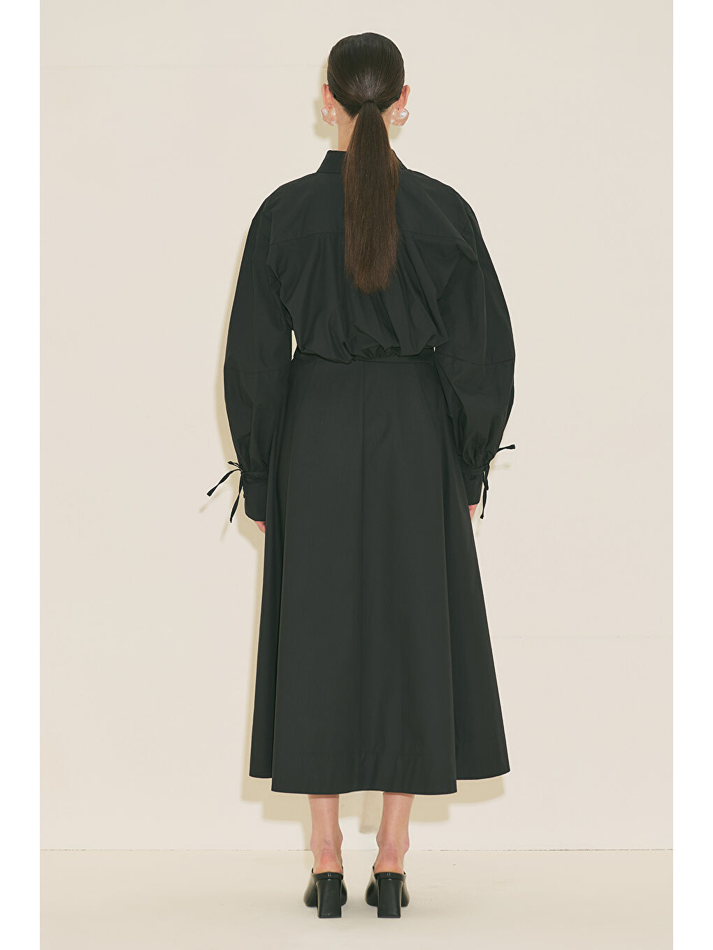 Labeca Bağlamalı Gömlek Siyah-3