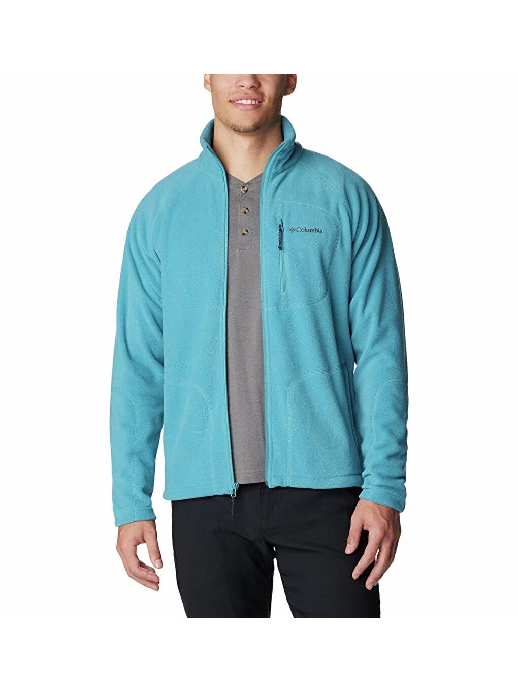 Columbia FastTrek II Full Zip Fleece Erkek Polar Üst Mavi AE3039-424 - 4