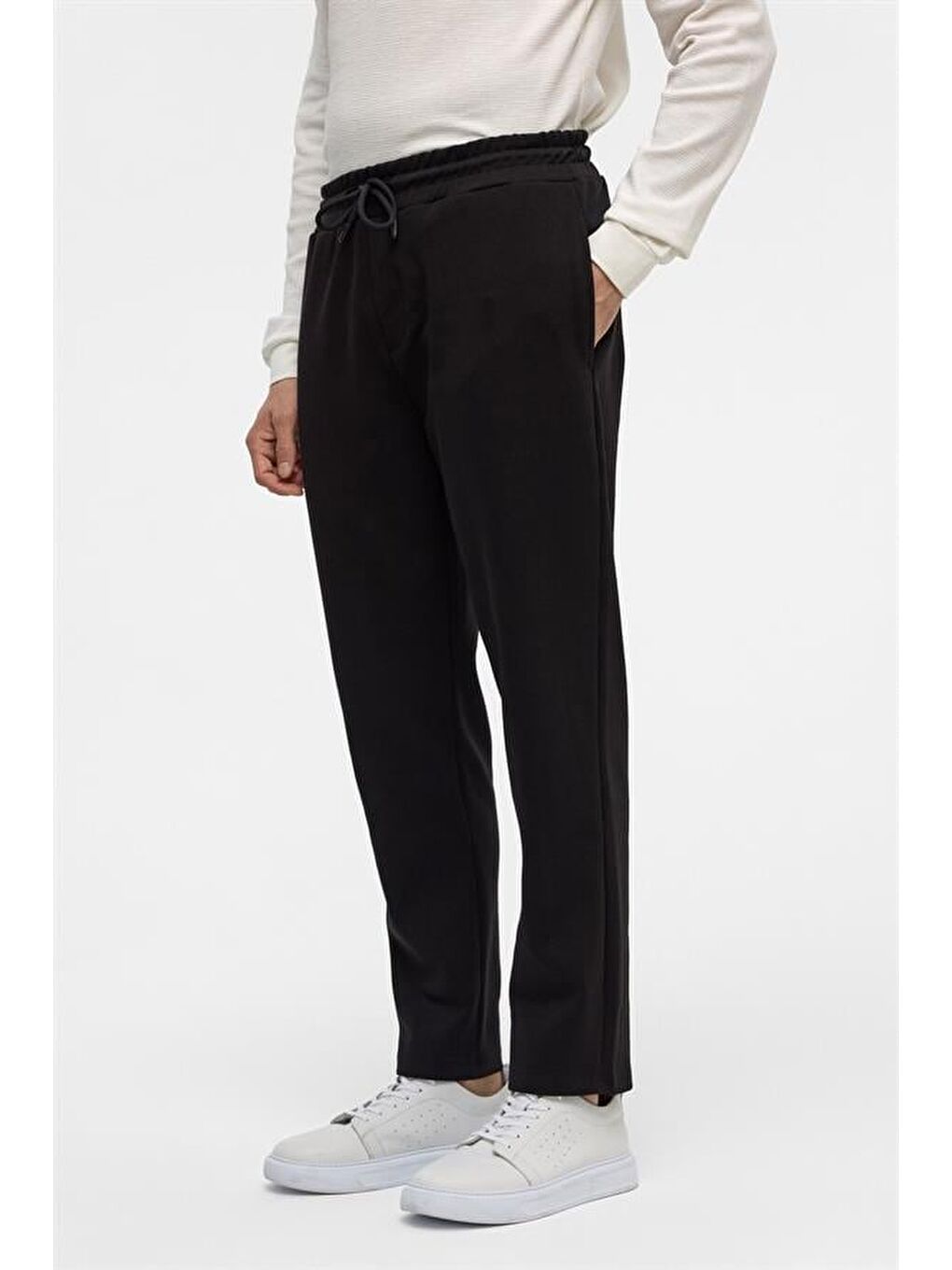 Siyah Regular Düz Jogger Pantolon-6