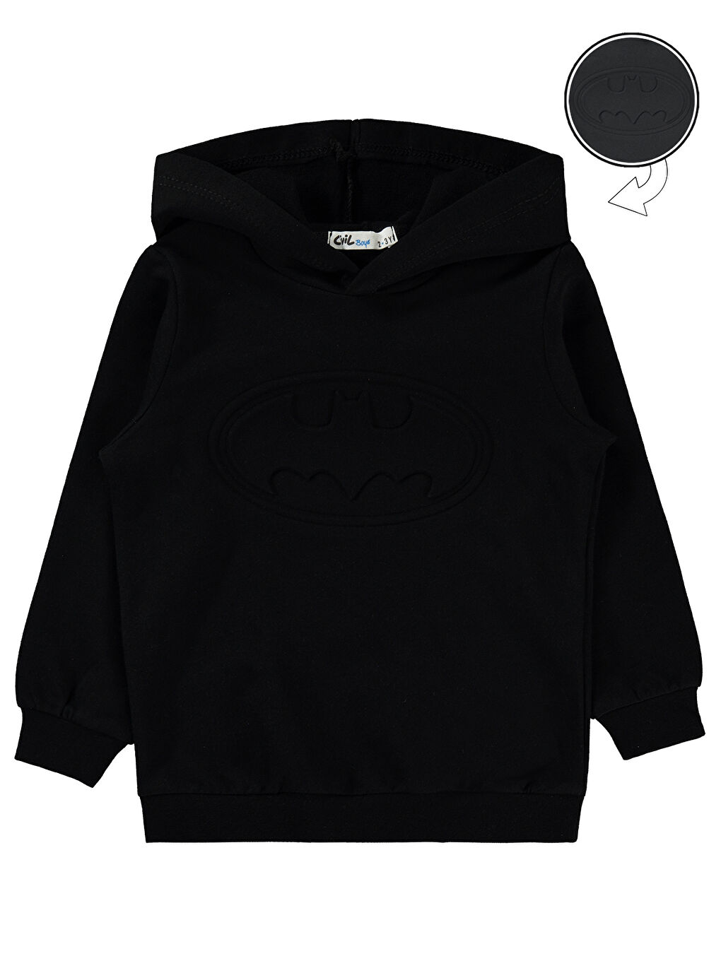 Civil Siyah Batman Erkek Çocuk Sweatshirt 2-5 Yaş Siyah