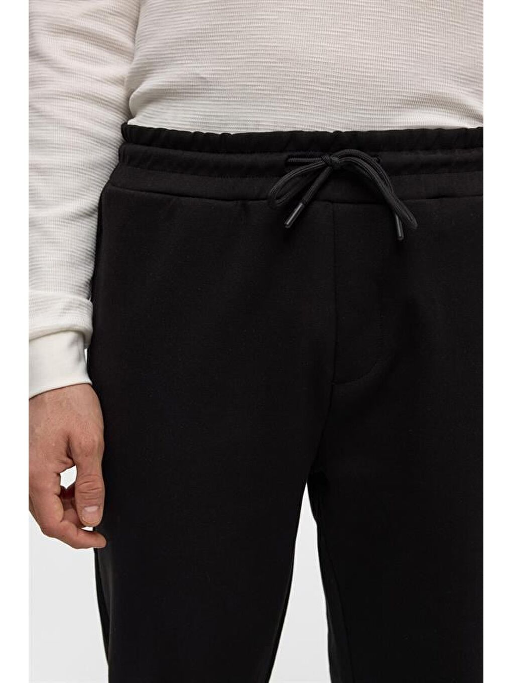Siyah Regular Düz Jogger Pantolon-7