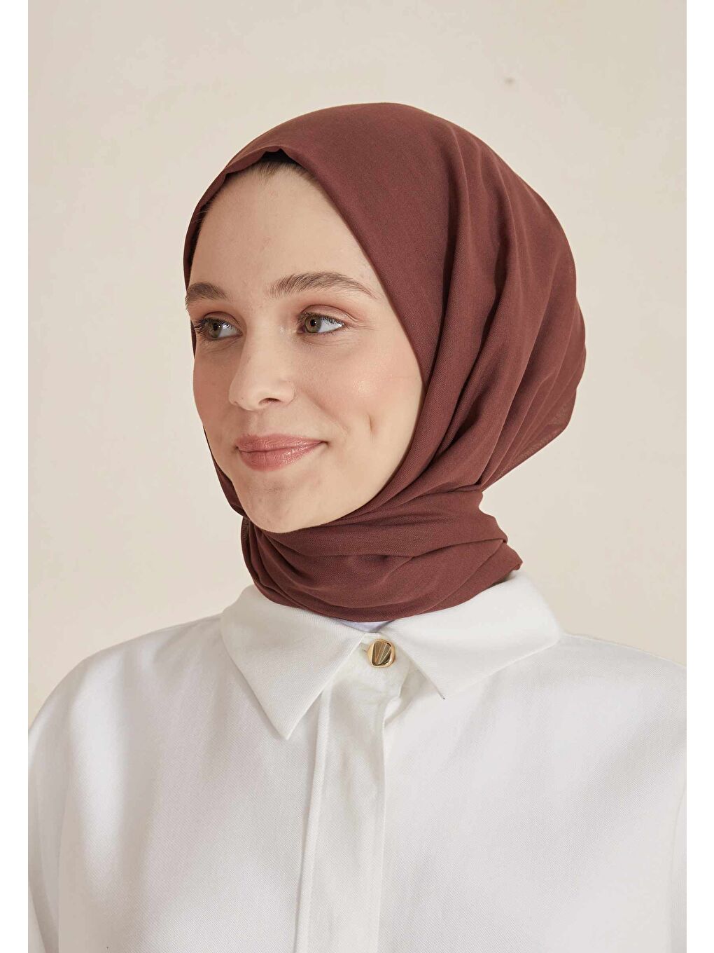 Kahverengi İnce Pamuk Vual Şal Bitter-1