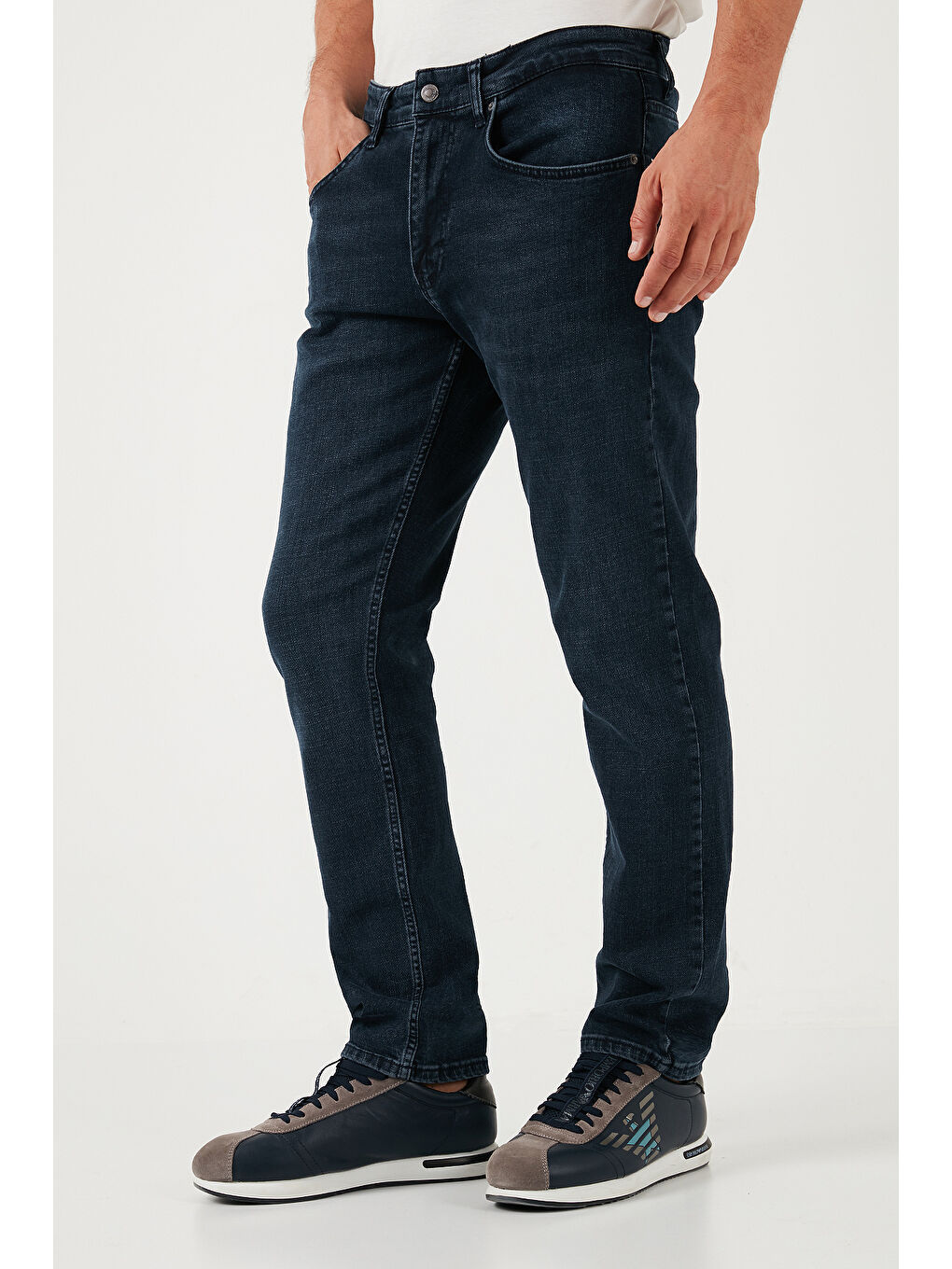 Buratti Lacivert Pamuklu Yüksek Bel Comfort Fit Boru Paça Erkek Jeans 4411S17TEXAS - 3