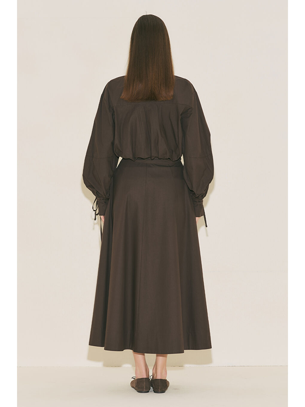 Labeca Bağlamalı Gömlek Kahverengi-3