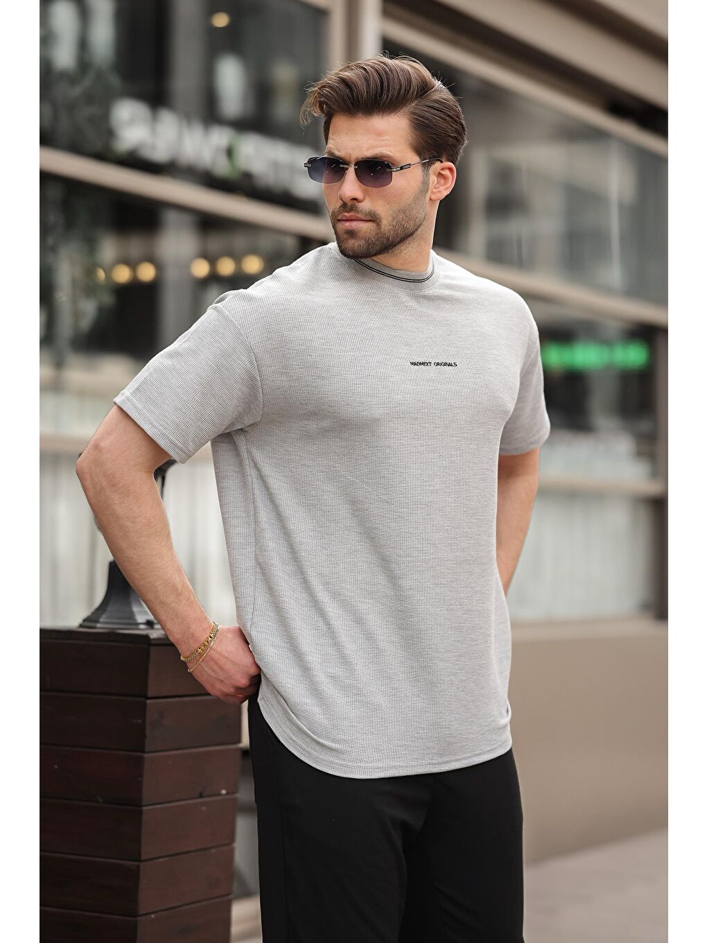 Grimelanj Nakış Detaylı Basic Erkek T-Shirt E7106-1