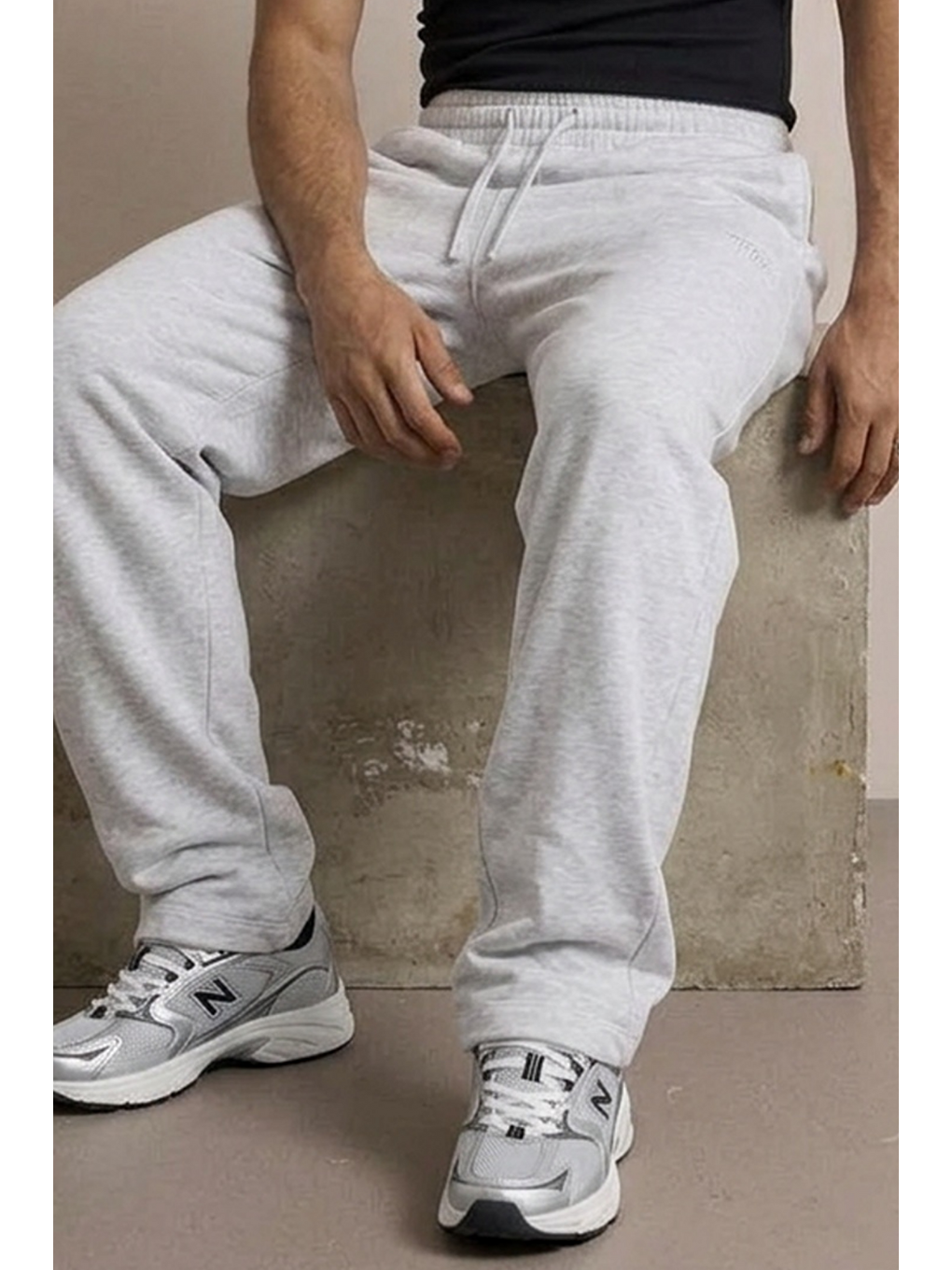 Erkek Günlük Regular Fit Baskılı A.gri Eşofman Altı-5
