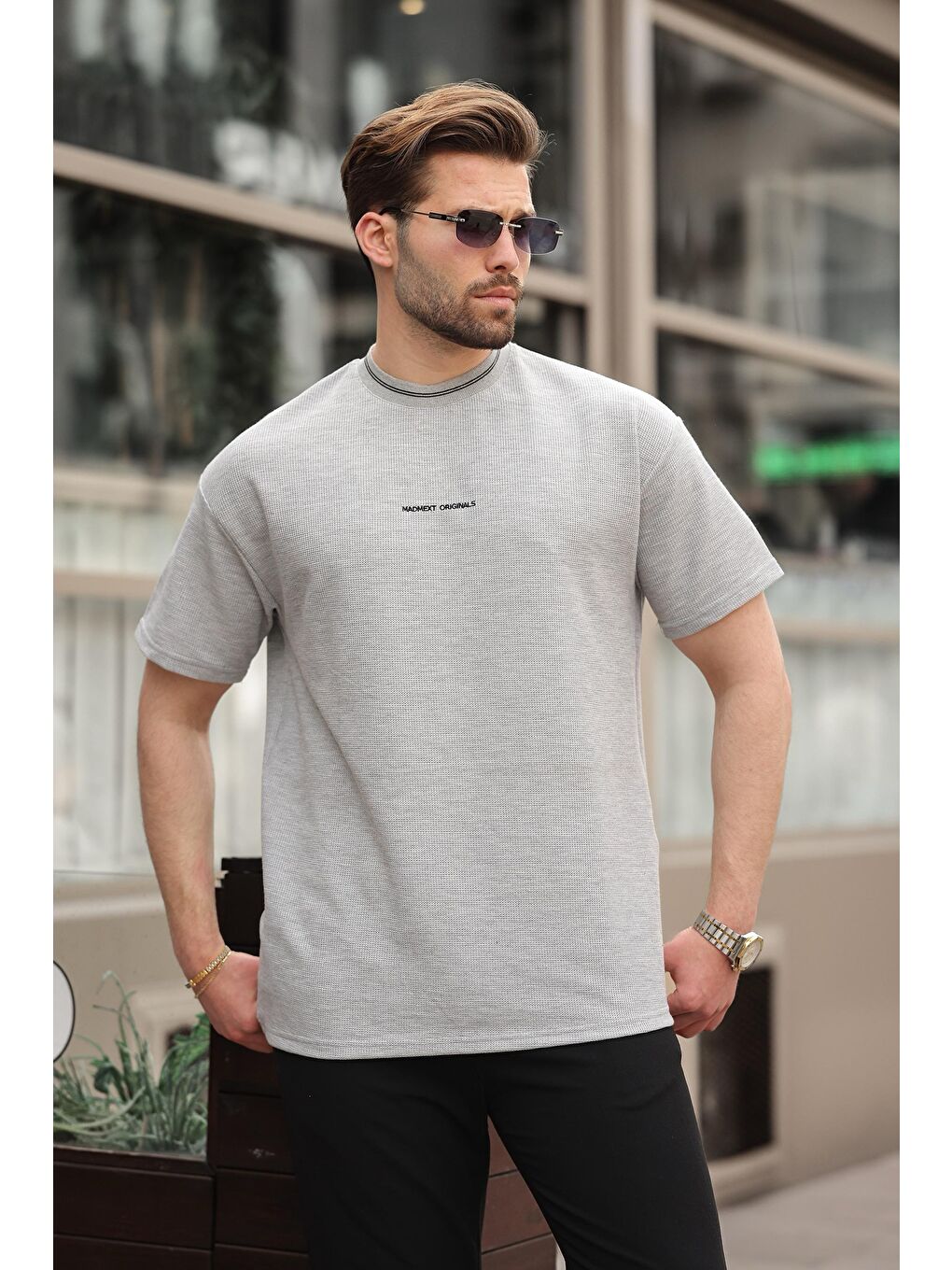 Grimelanj Nakış Detaylı Basic Erkek T-Shirt E7106-2