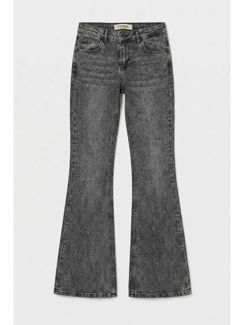 Gri Kadın Füme 4s6-14 Mid Rise Flare Fit Esnek Kumaş Denim Jean-6