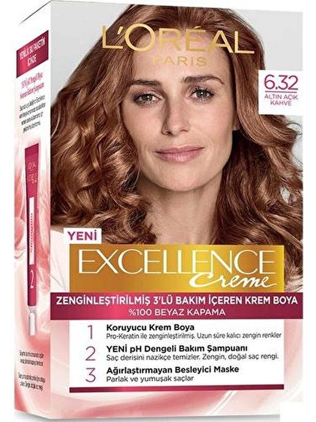 Loreal Renksiz Paris Excellence Cool Creme 6.32 Altın Açık Kahve Saç Boyası