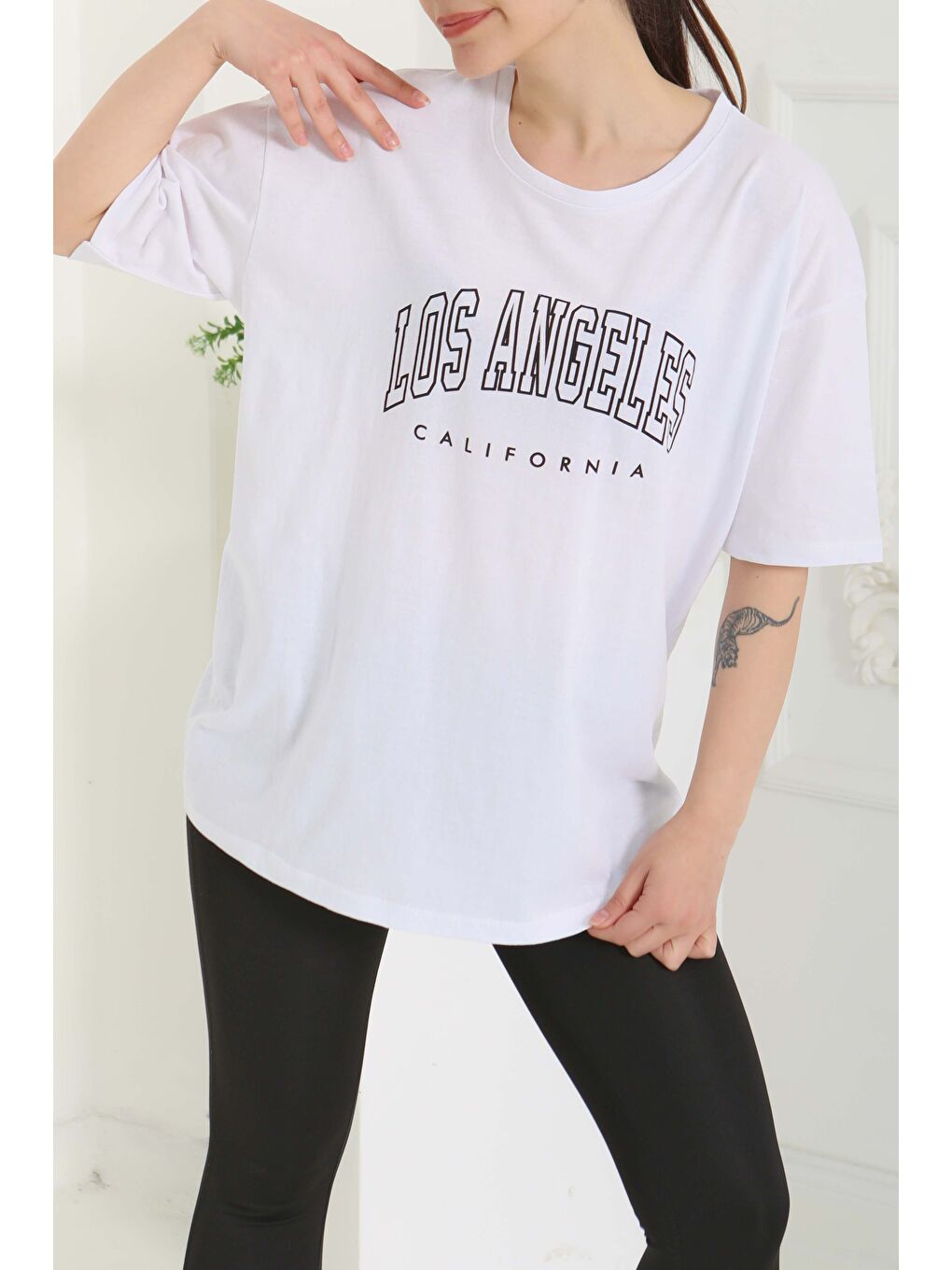 Baskılı Kısa Kollu T-Şhirt Beyaz - 27094-3